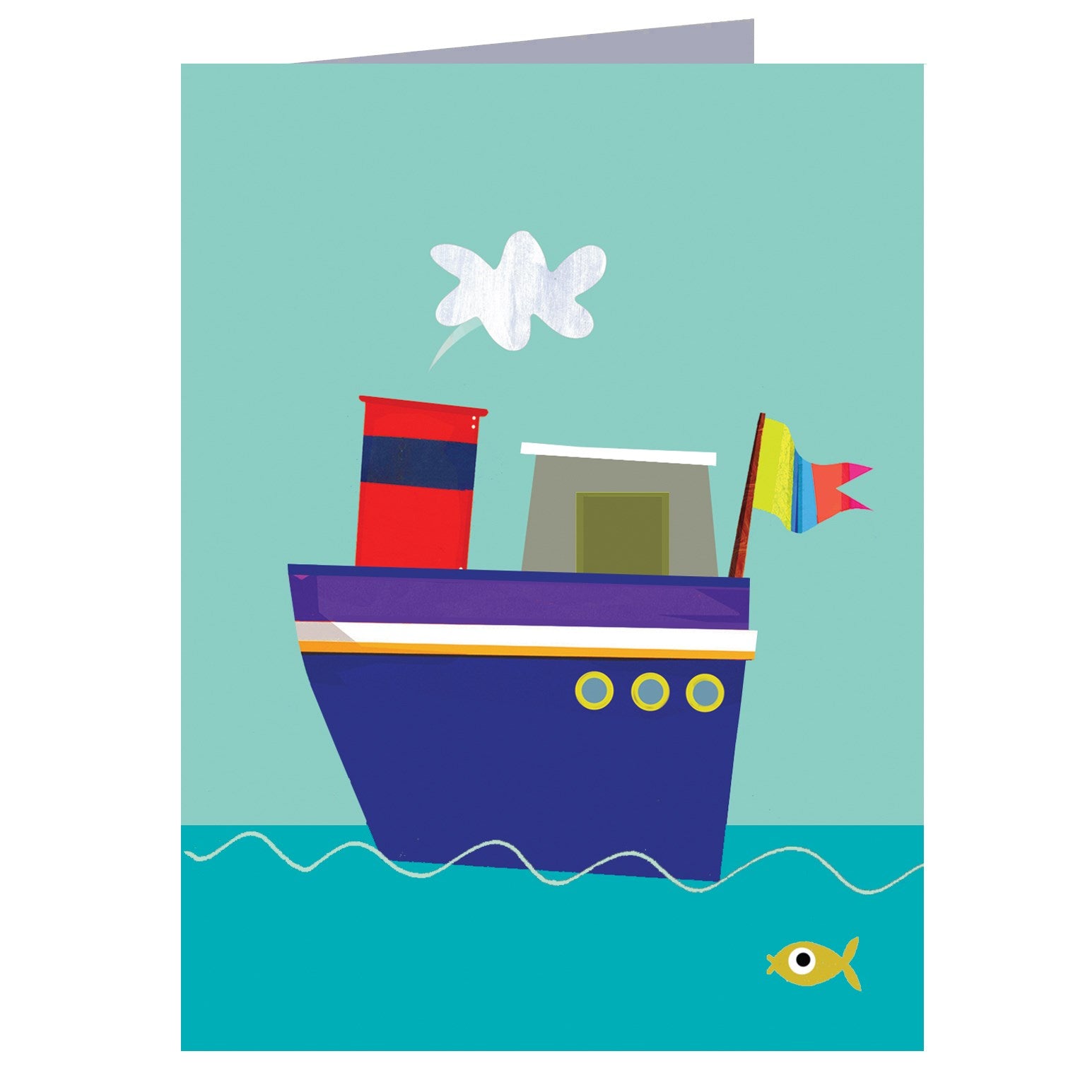 WTW36 mini boat greetings card
