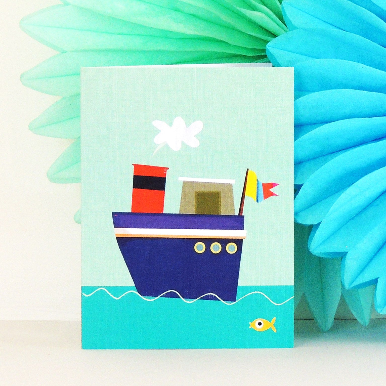WTW36 mini boat greetings card