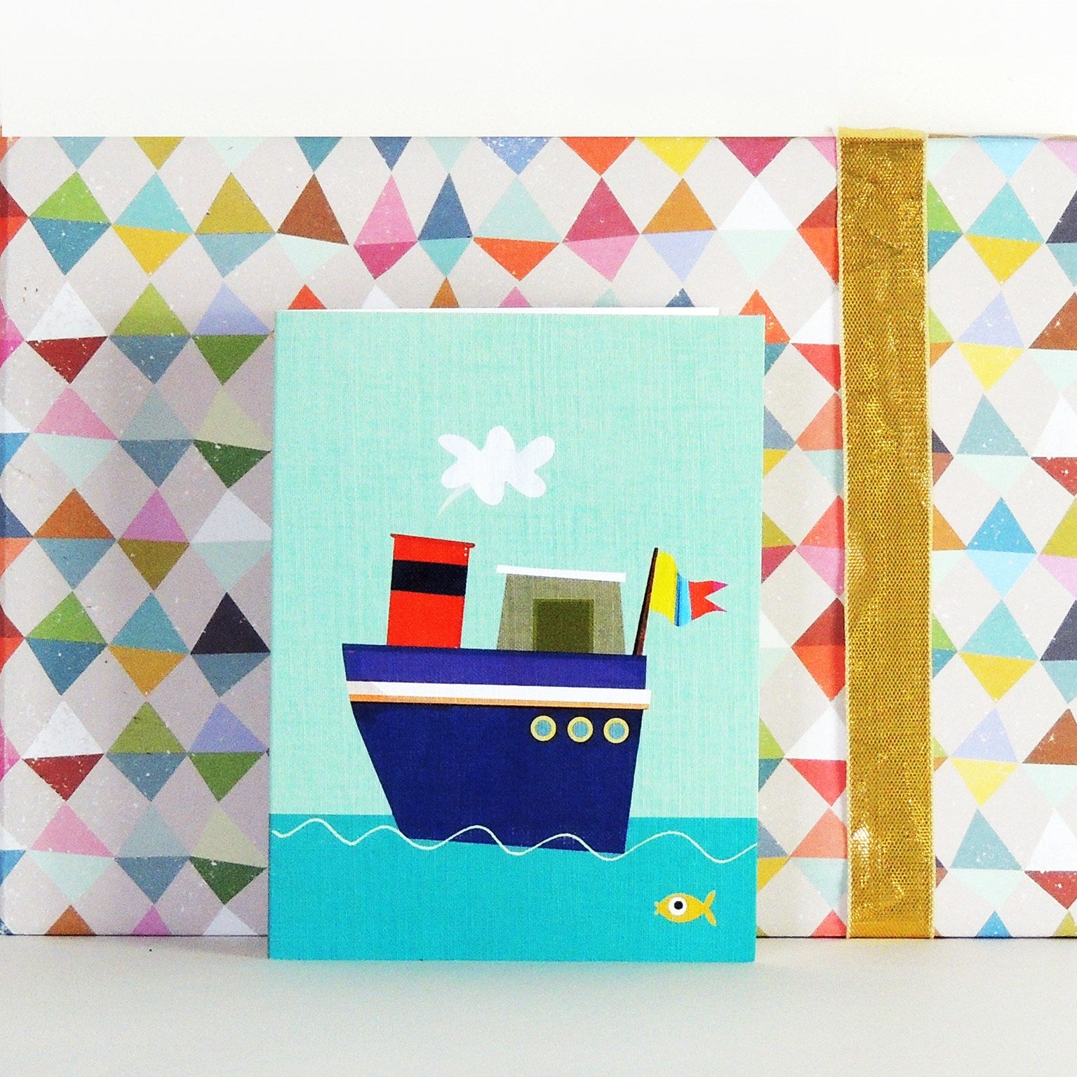 WTW36 mini boat greetings card