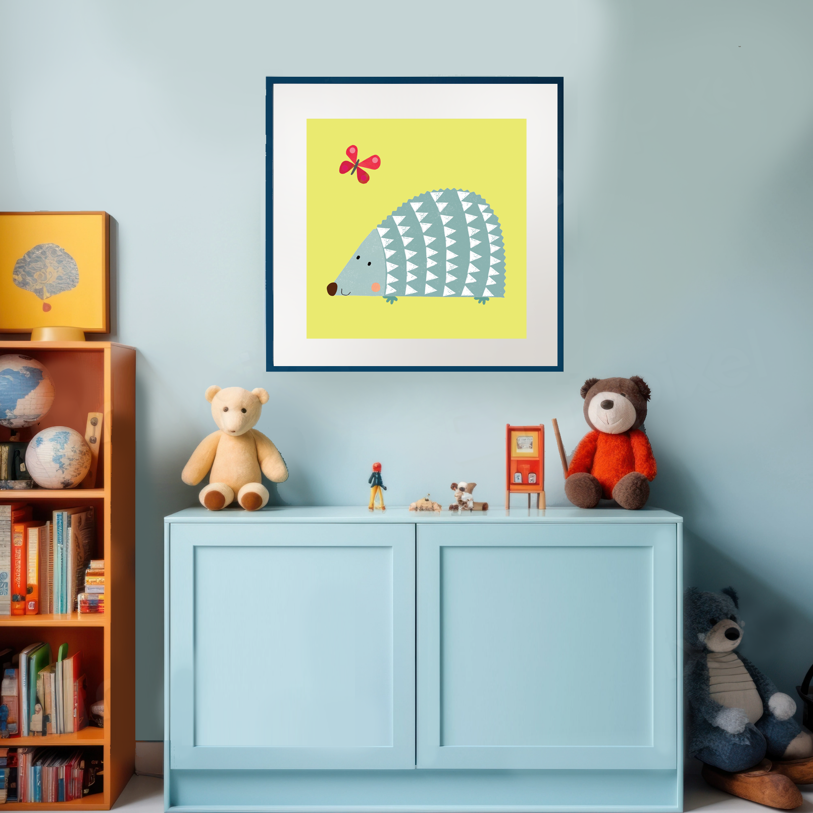 PT28 Hedgehog & Butterfly Art Print