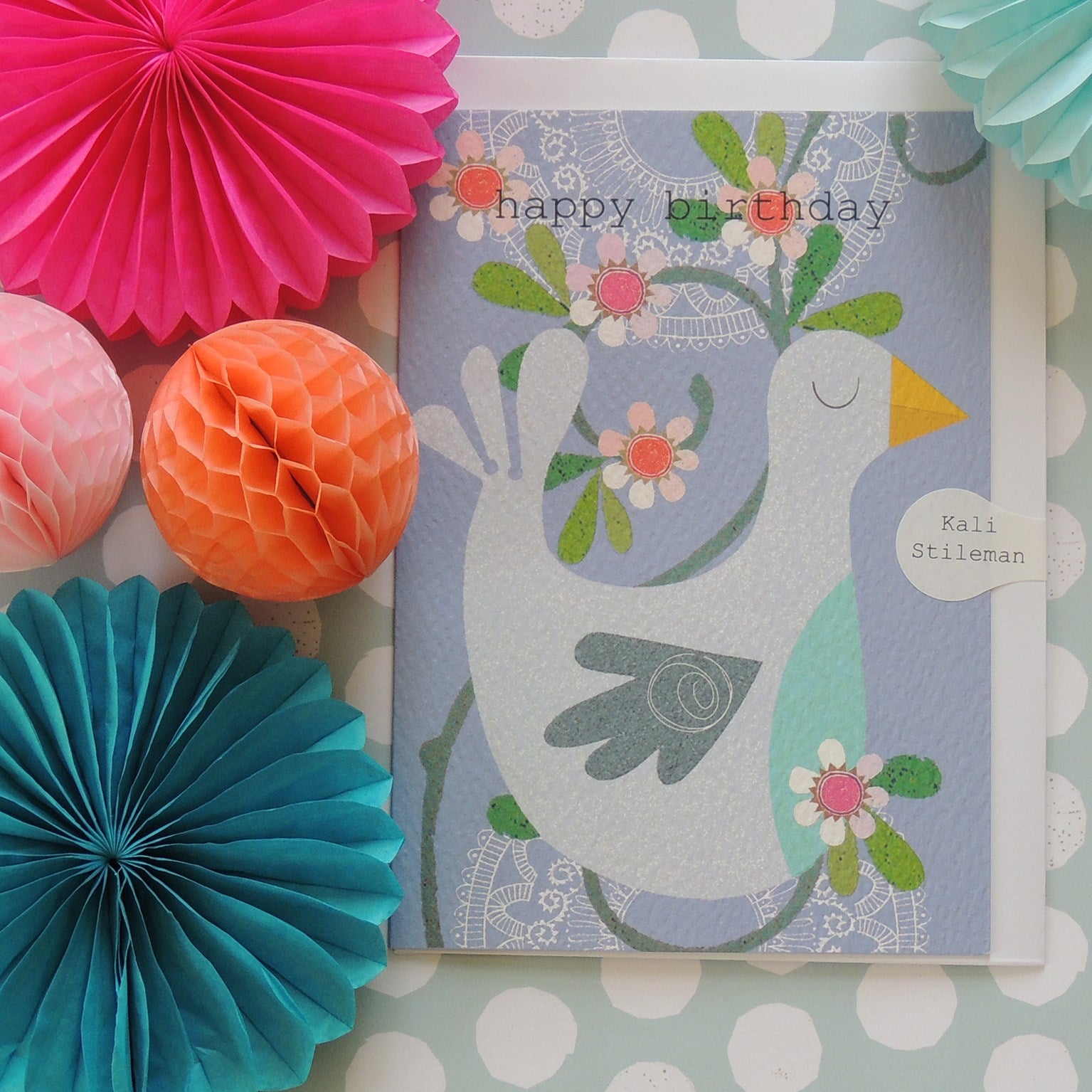 AS06 bird happy birthday card