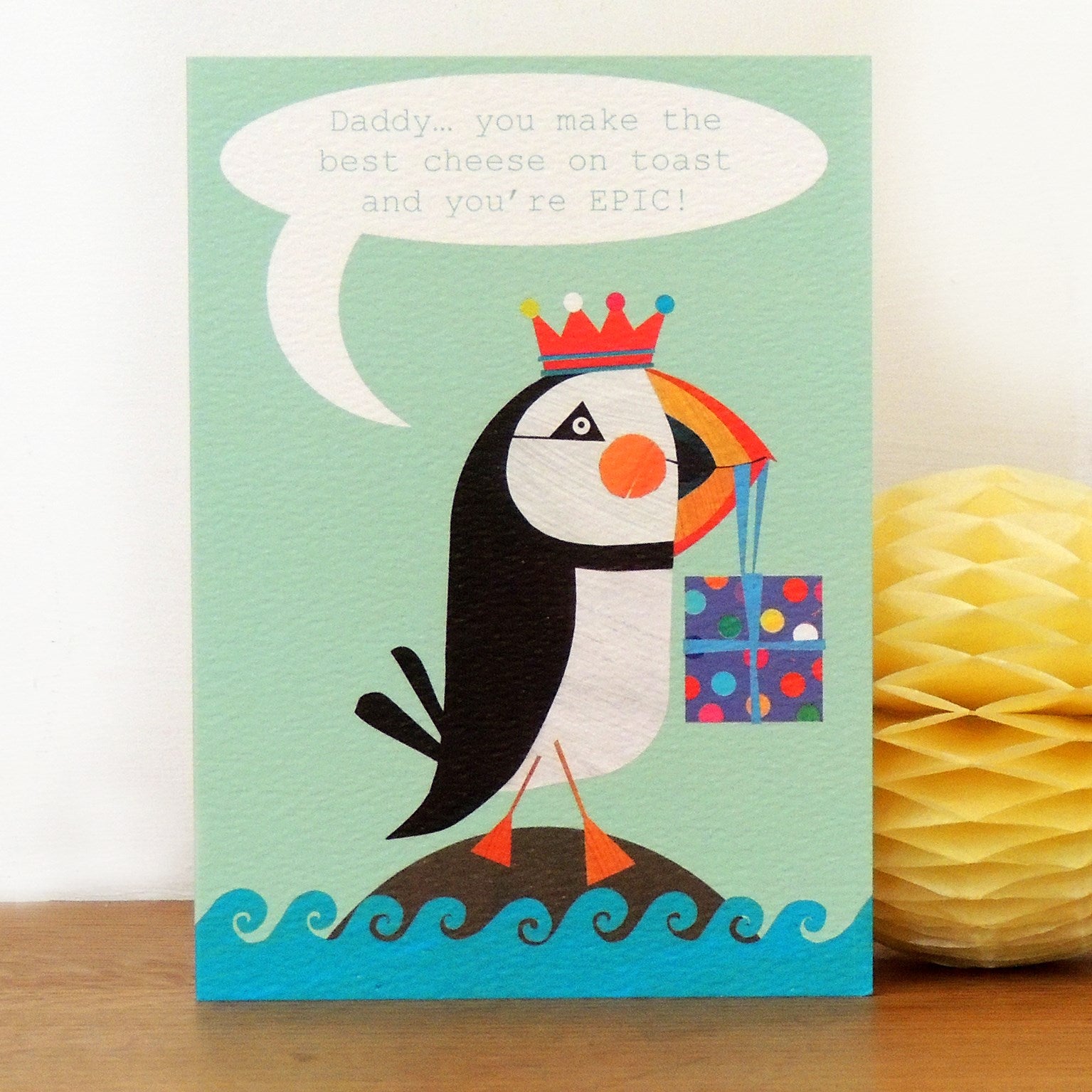 BB15 personalised puffin greetingscard