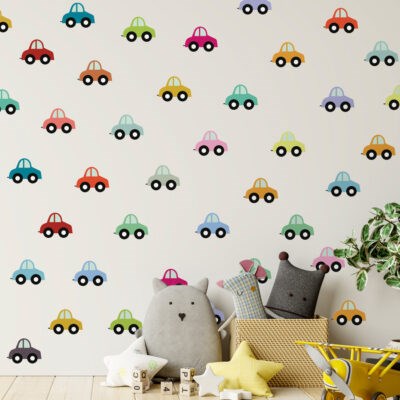 WS07 Colourful Cars Wall Sticker Pack - regular size