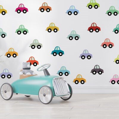 WS07 Colourful Cars Wall Sticker Pack - regular size