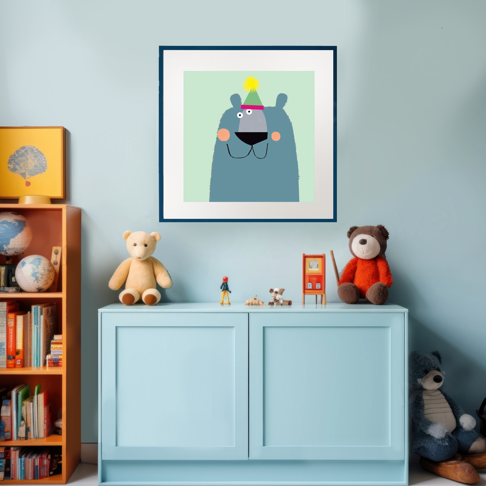 PT26 Bear & Pompom Hat Art Print