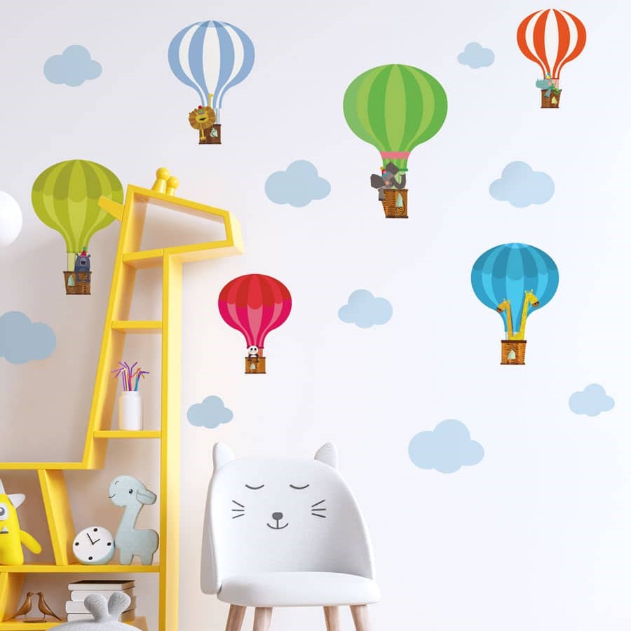 WS09 Hot Air Balloon Wall Sticker Pack
