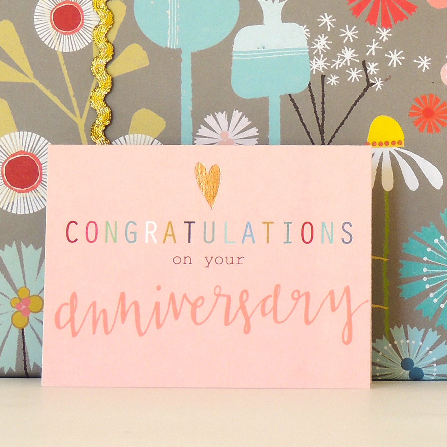 KBW37 mini gold foiled anniversary card