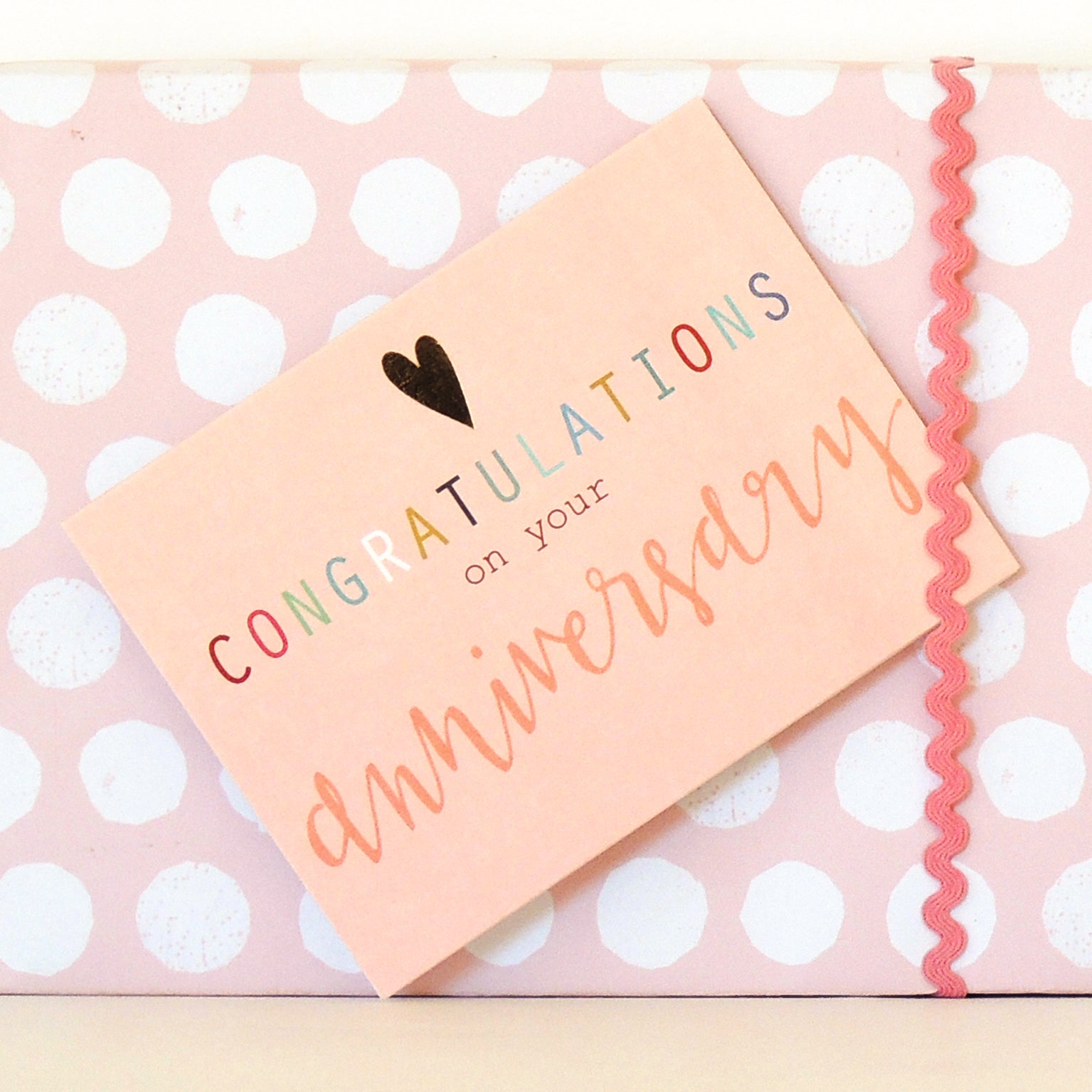 KBW37 mini gold foiled anniversary card