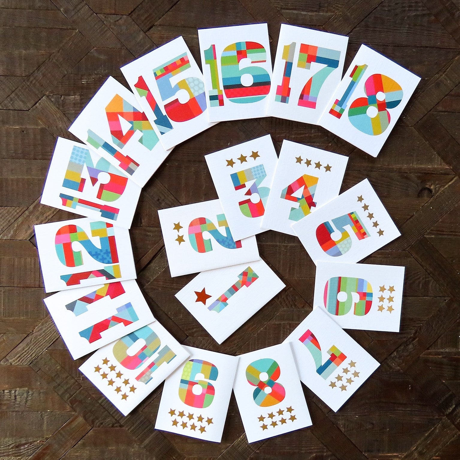 KTW09 mini gold star number nine card