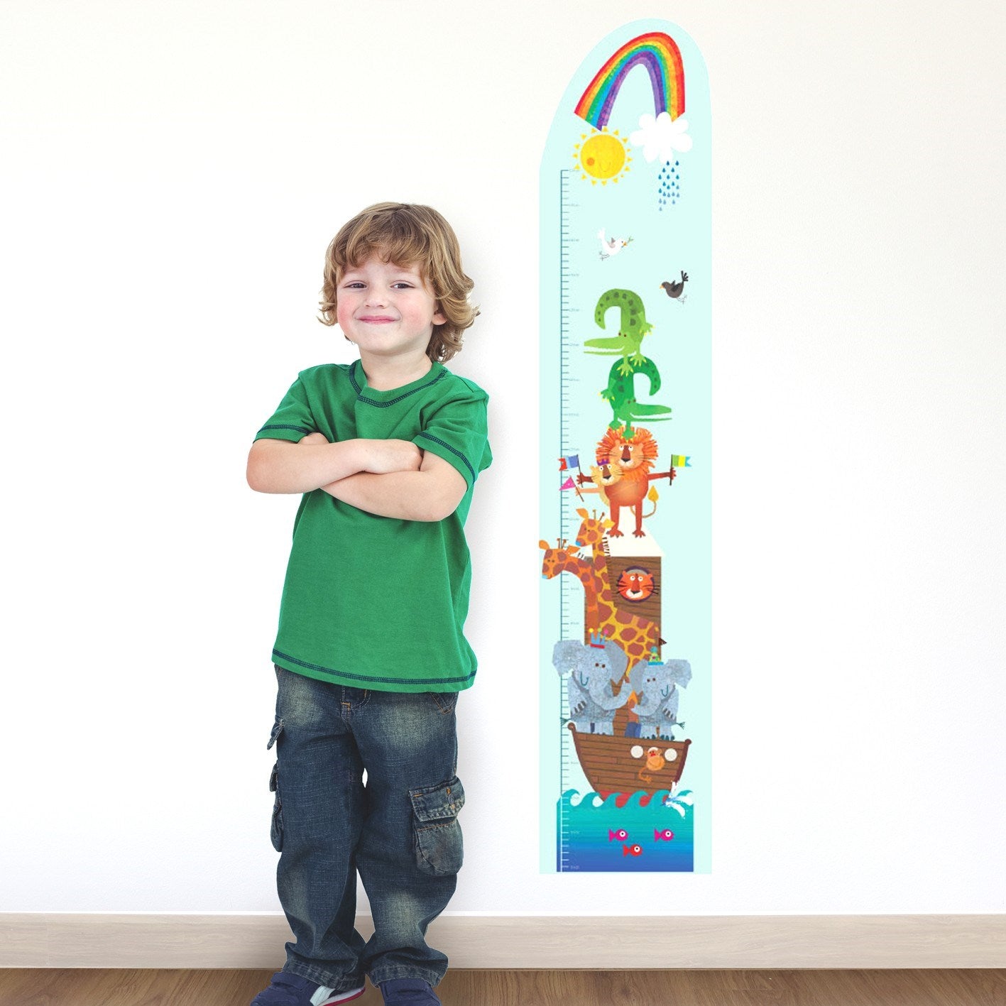 ST10 personalised noah's ark height chart