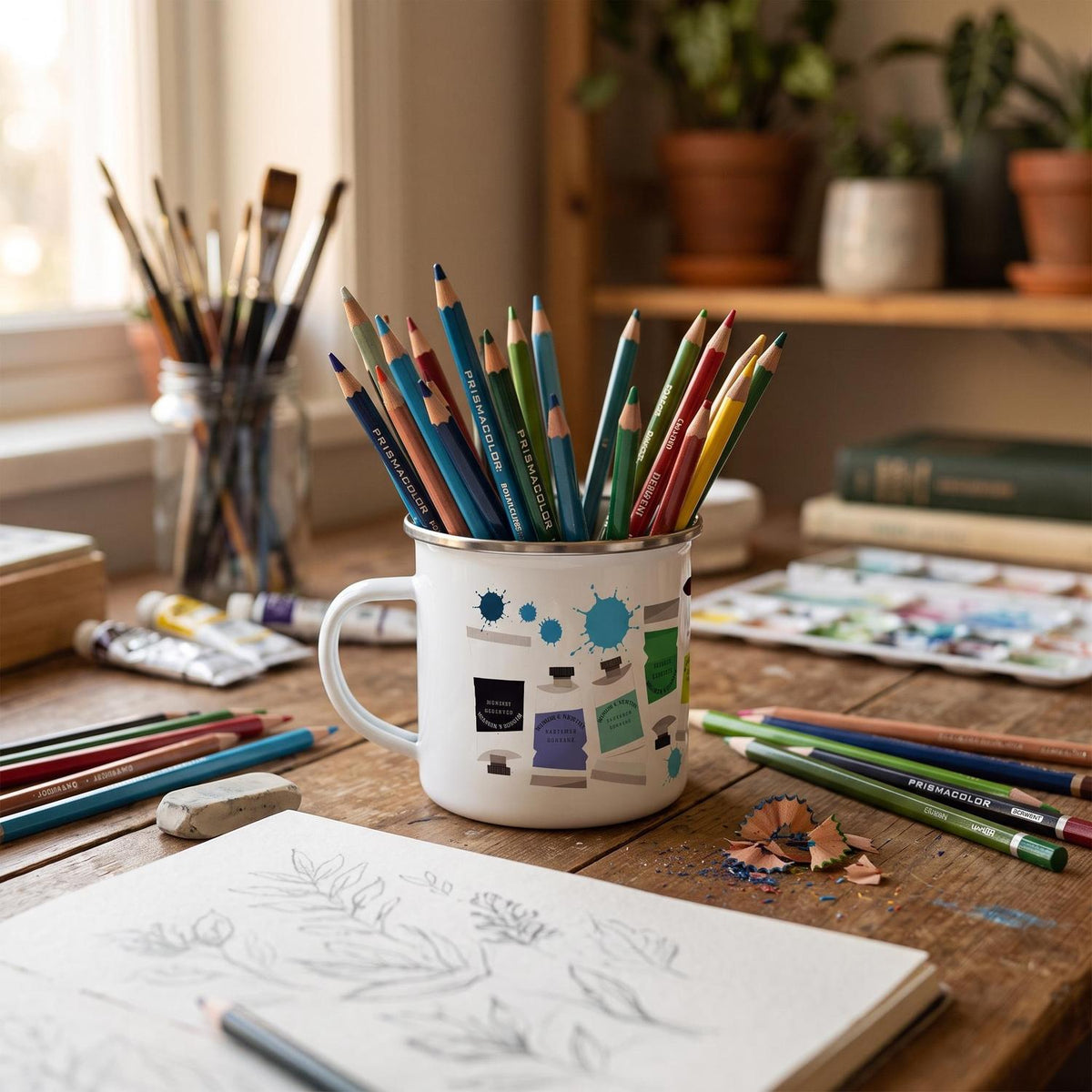 EM06 paint tubes enamel mug