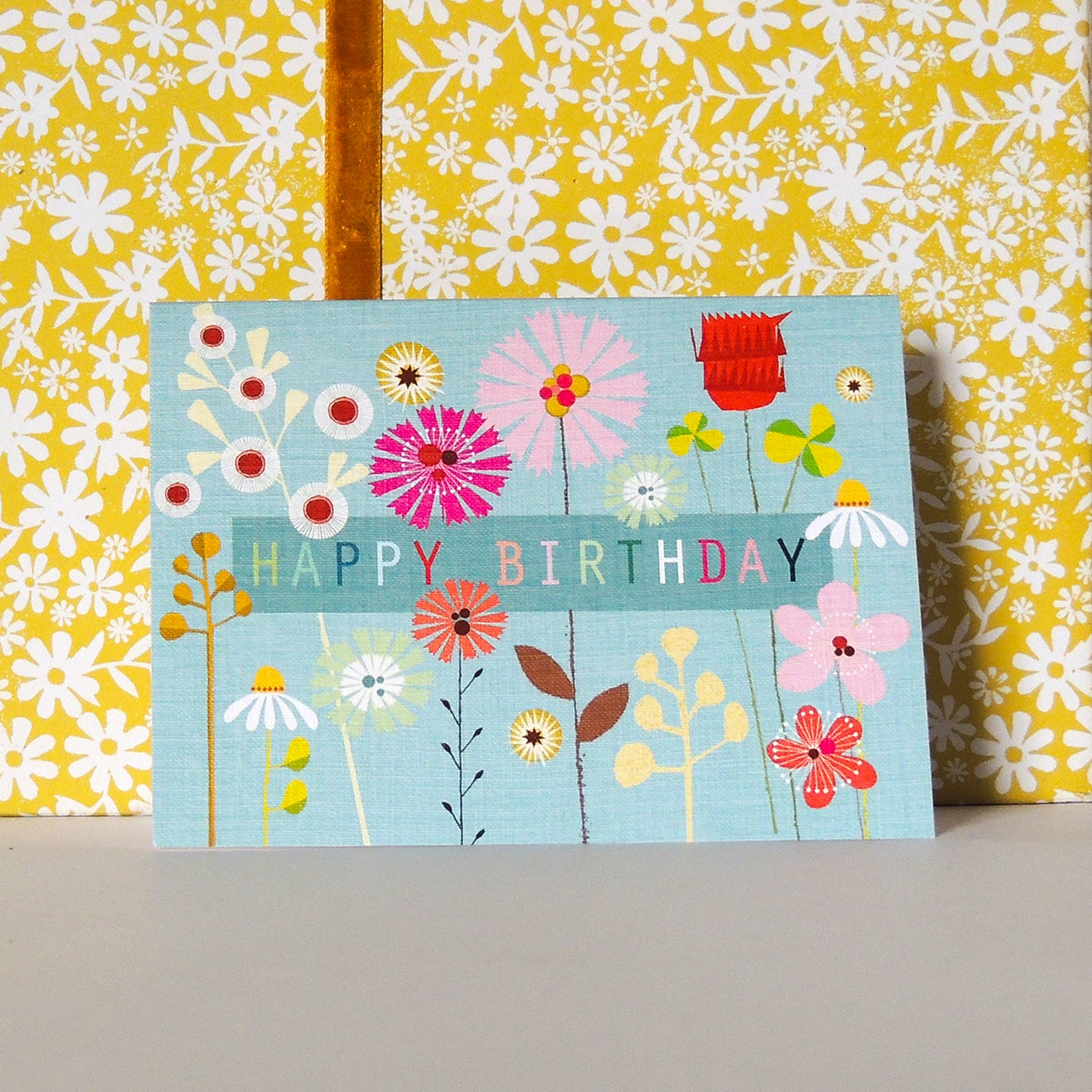 TW502 mini floral happy birthday card