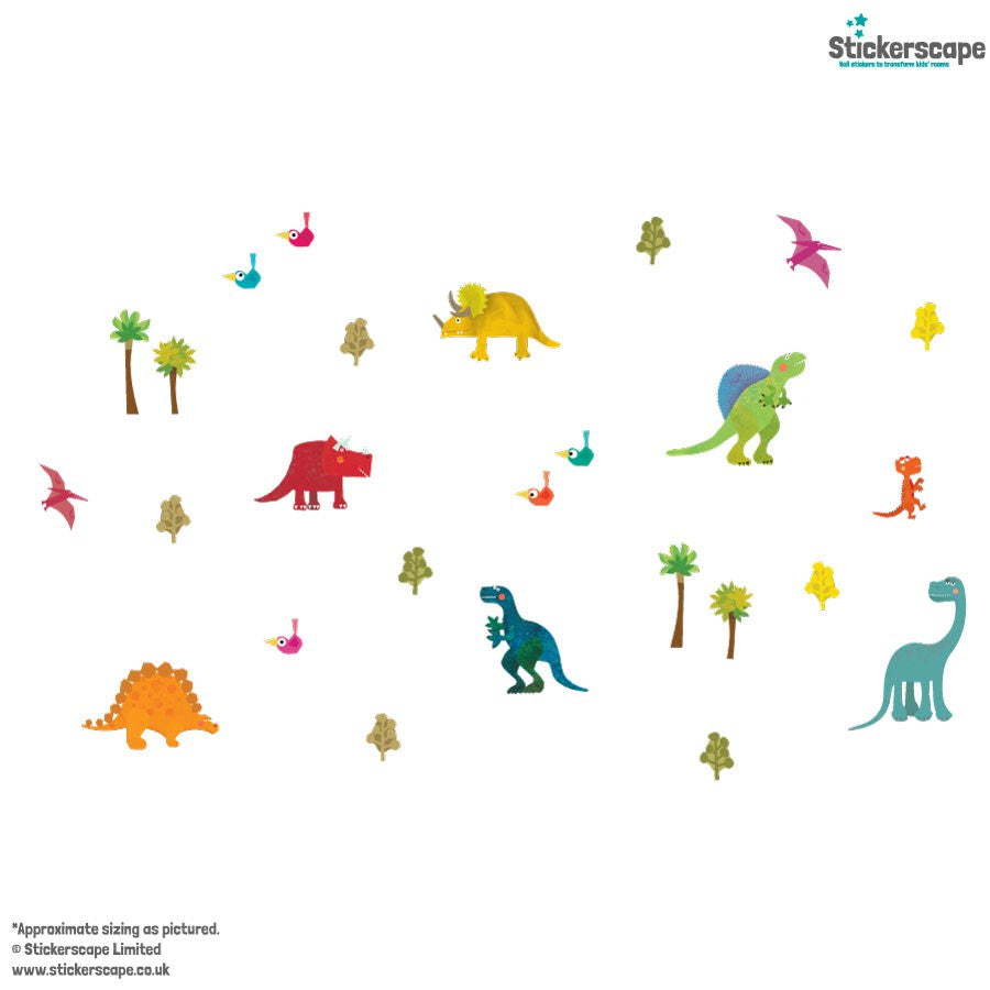 WS01 Friendly Dinosaurs Wall Stickers
