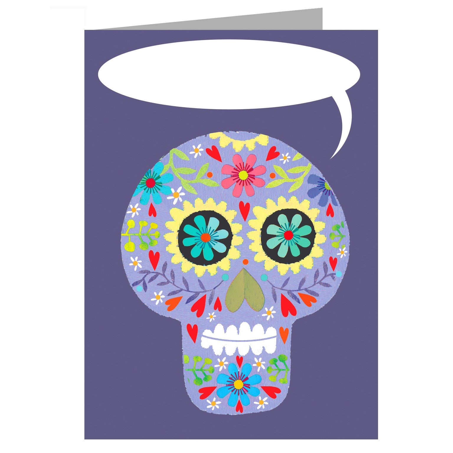 ABB03 personalised flowery skull card