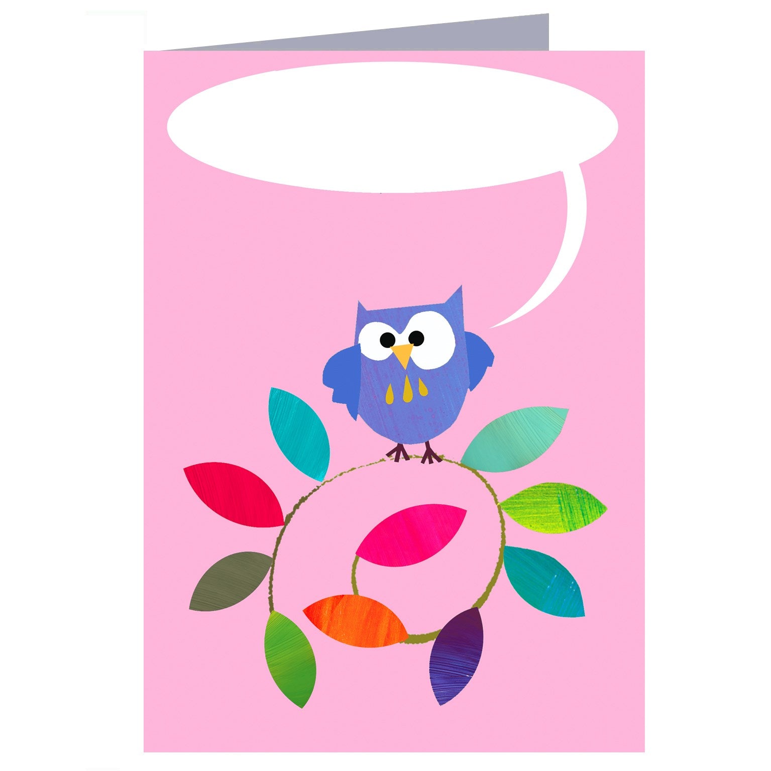 ABB08 personalised owl branch card