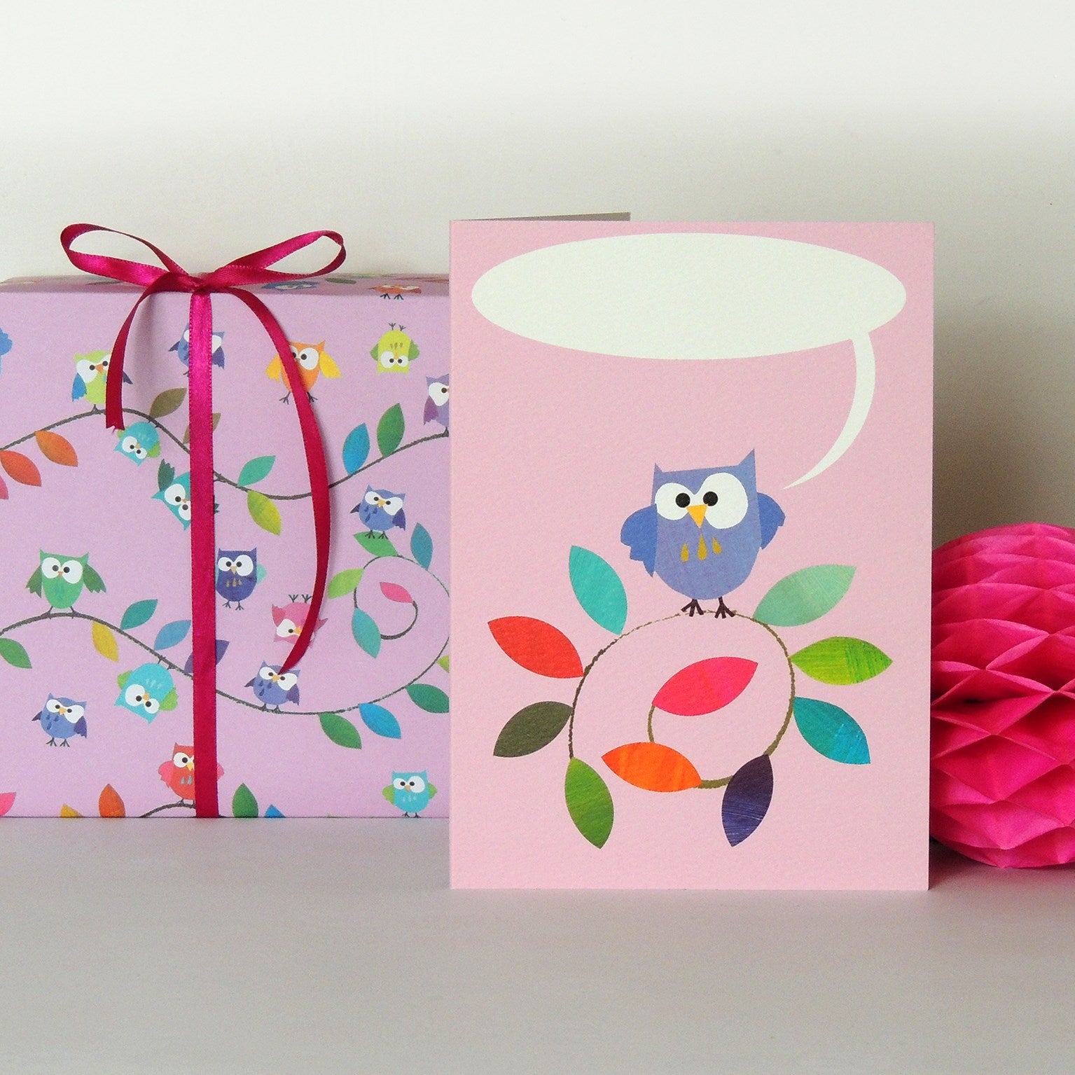 ABB08 personalised owl branch card