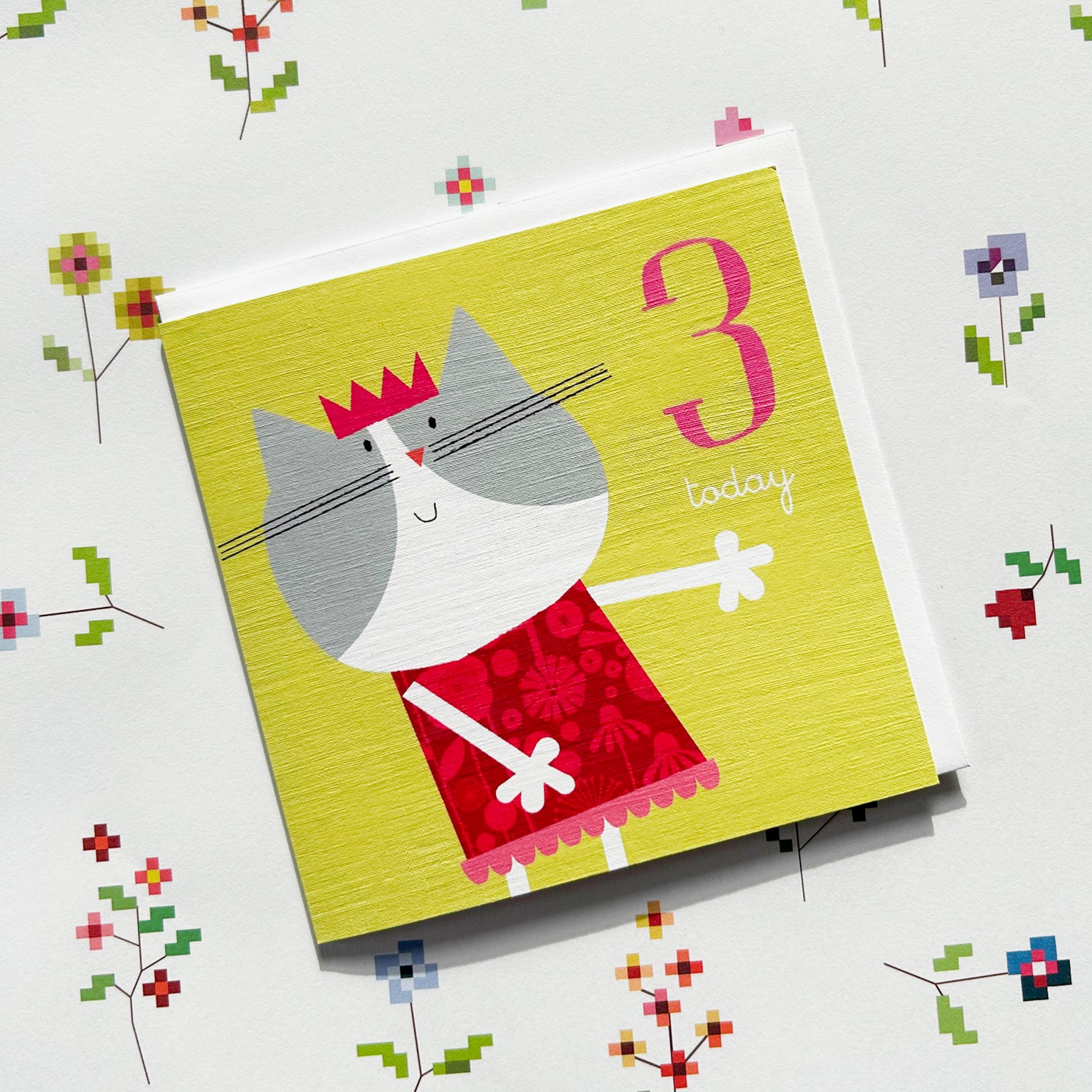 AC09 kitten 3rd birthday card