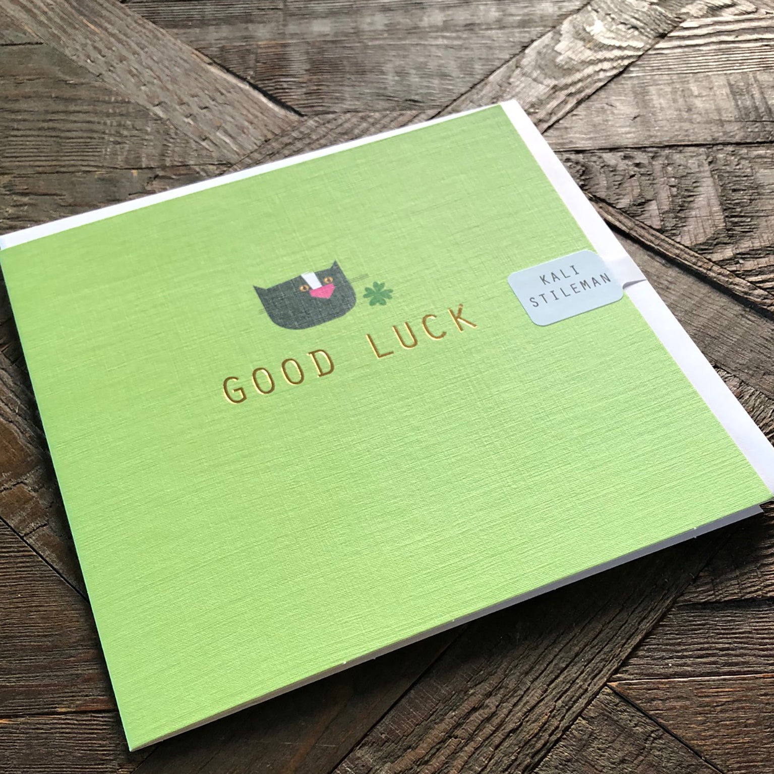 AH05 gold foiled good luck card