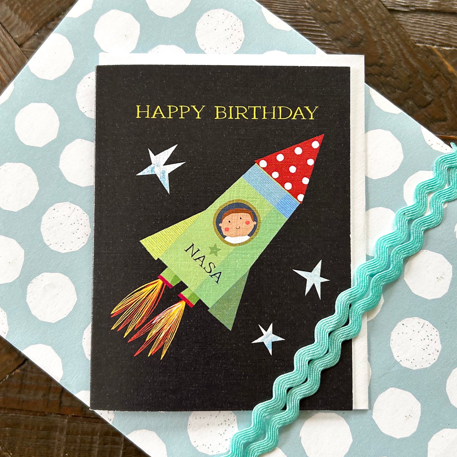 AL01 spaceman happy birthday card