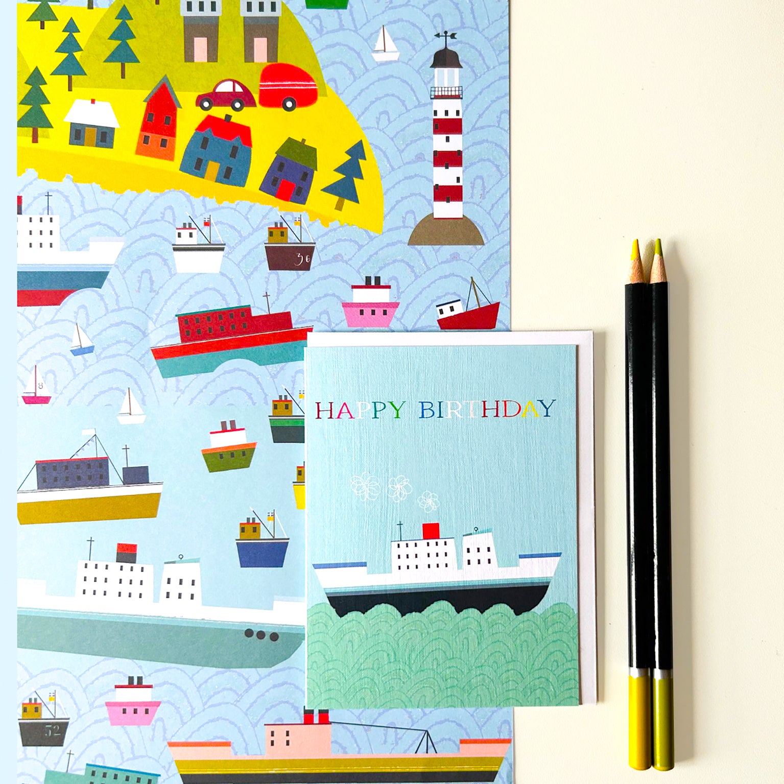 AL12 mini boat birthday card