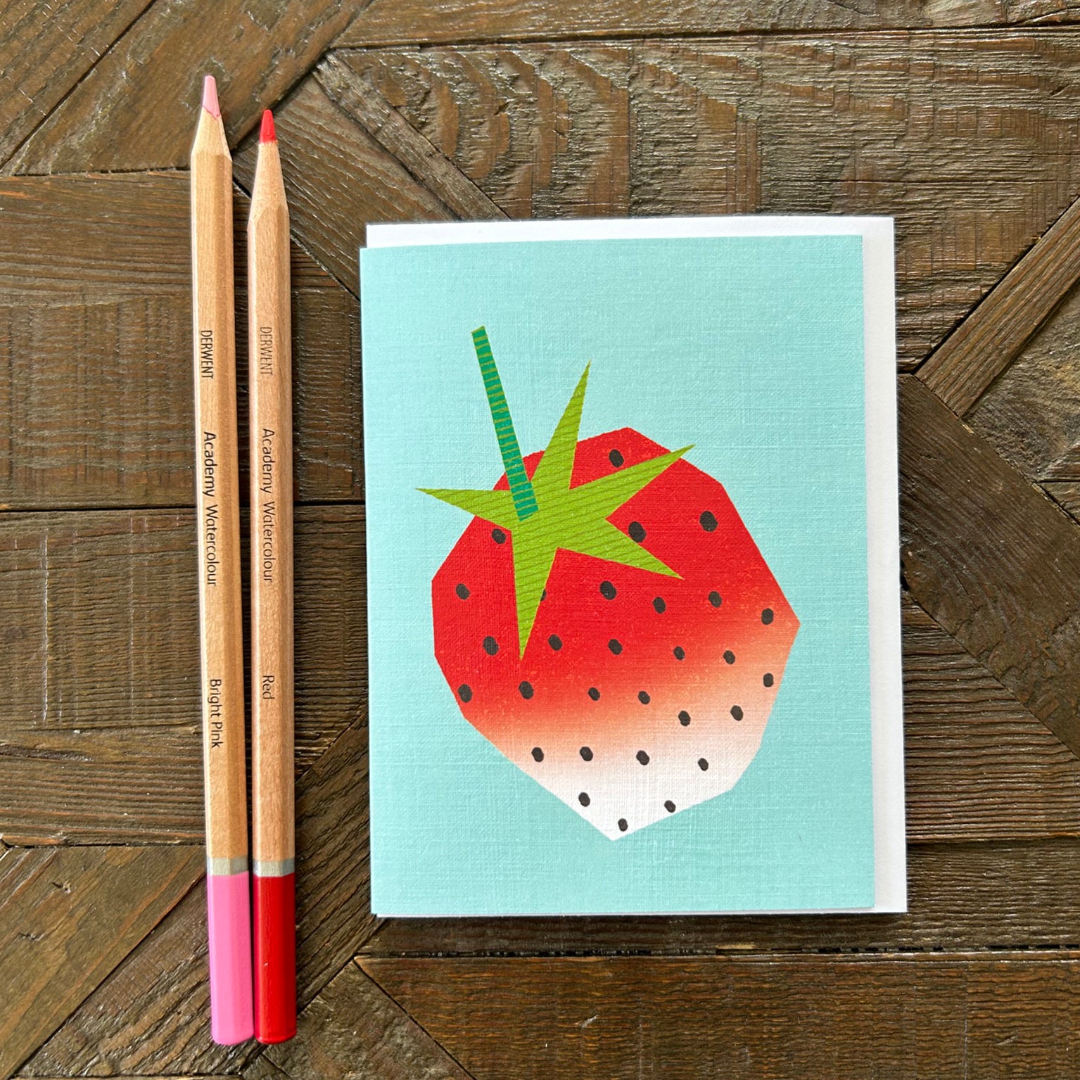 AL13 mini strawberry greetings card