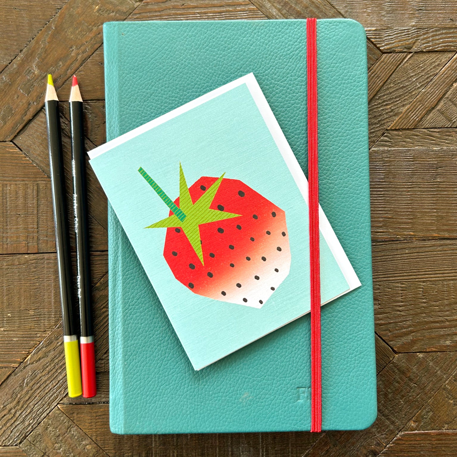 AL13 mini strawberry greetings card