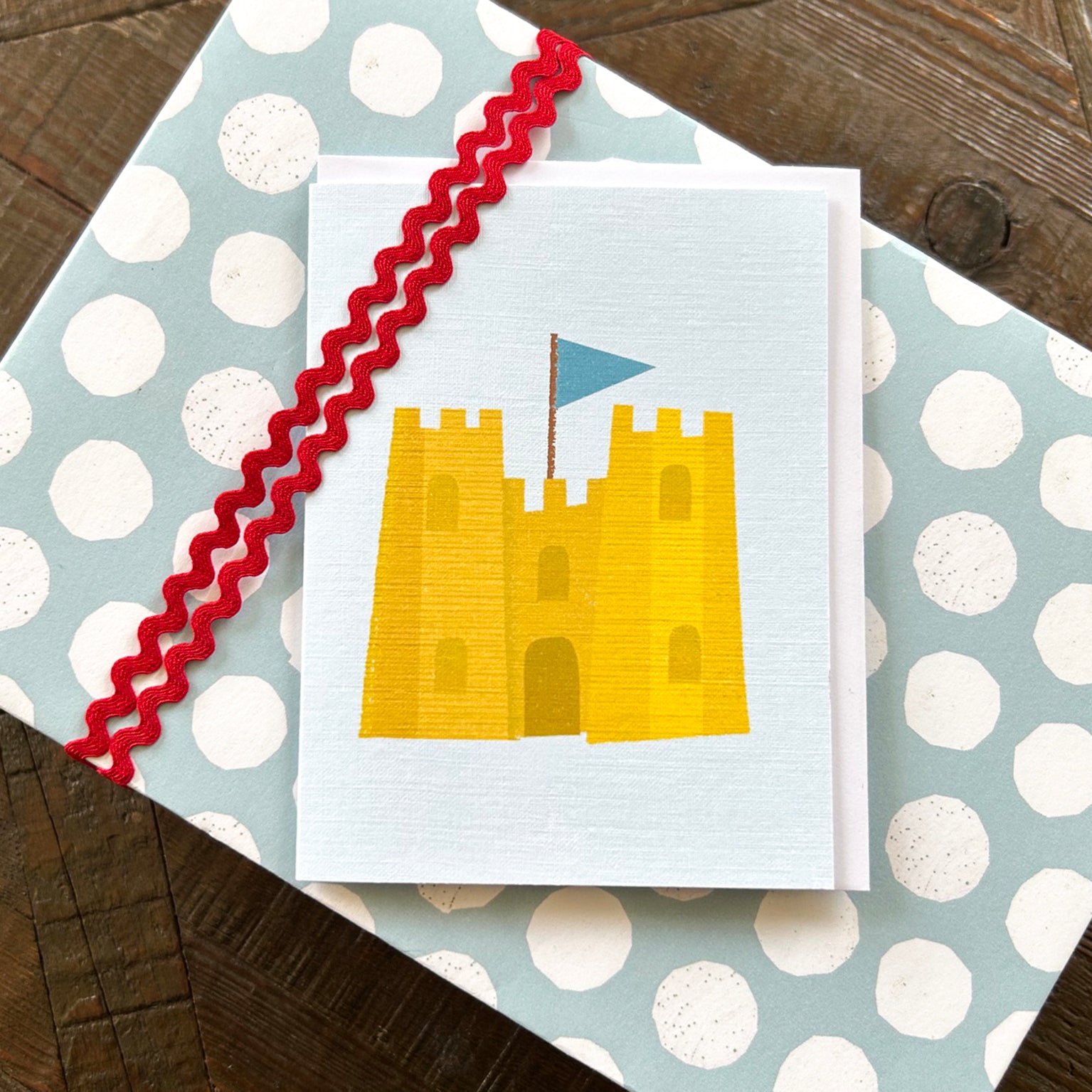 AL15 mini sandcastle greetings card