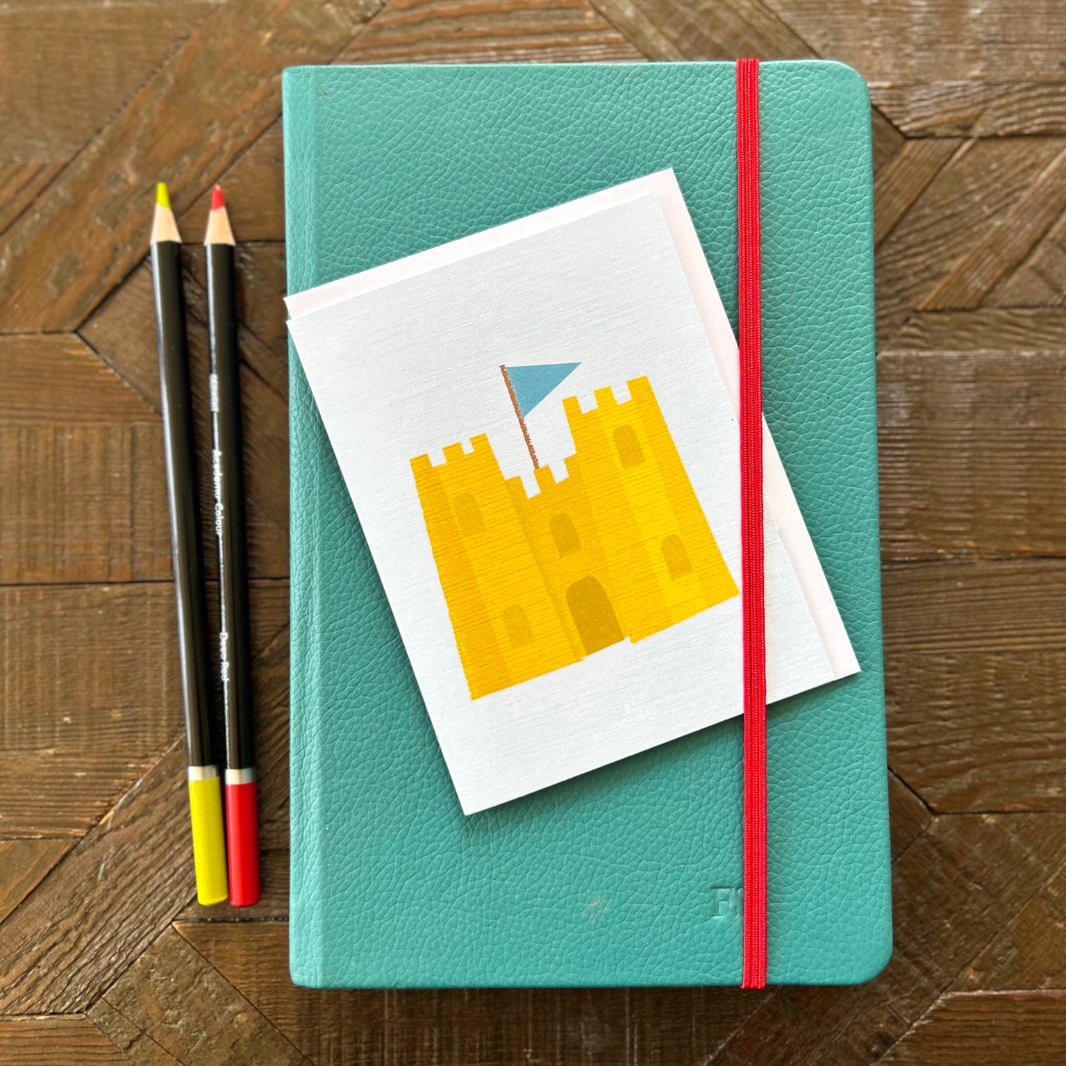 AL15 mini sandcastle greetings card