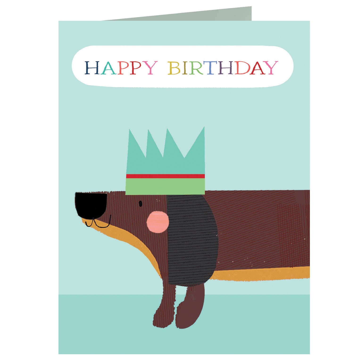 AL17 mini birthday sausage dog card