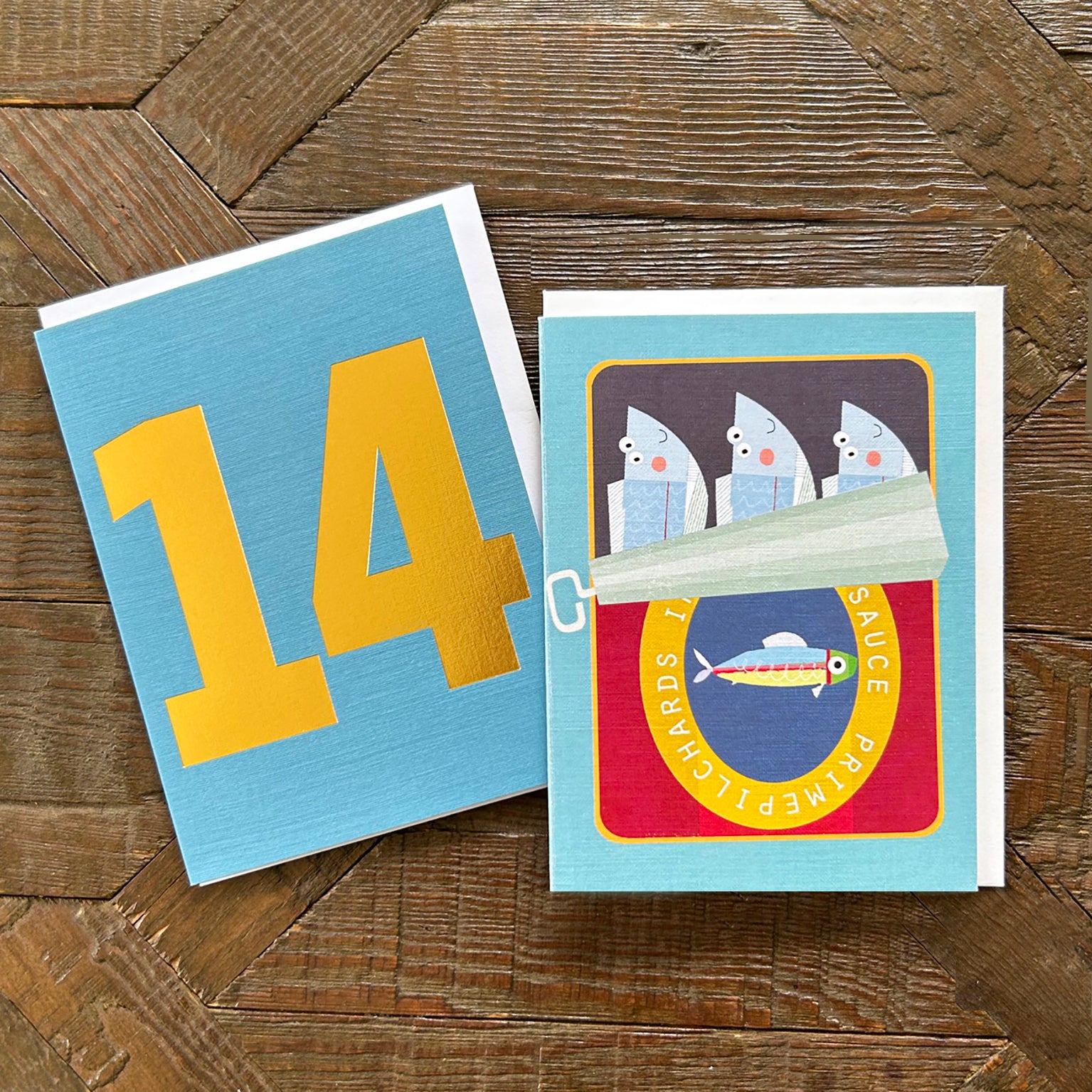 AL19 mini sardines greetings card