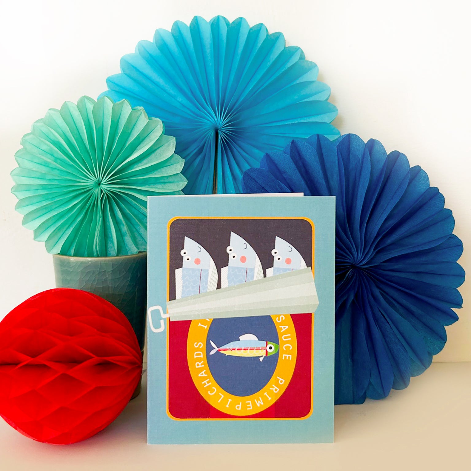 AL19 mini sardines greetings card
