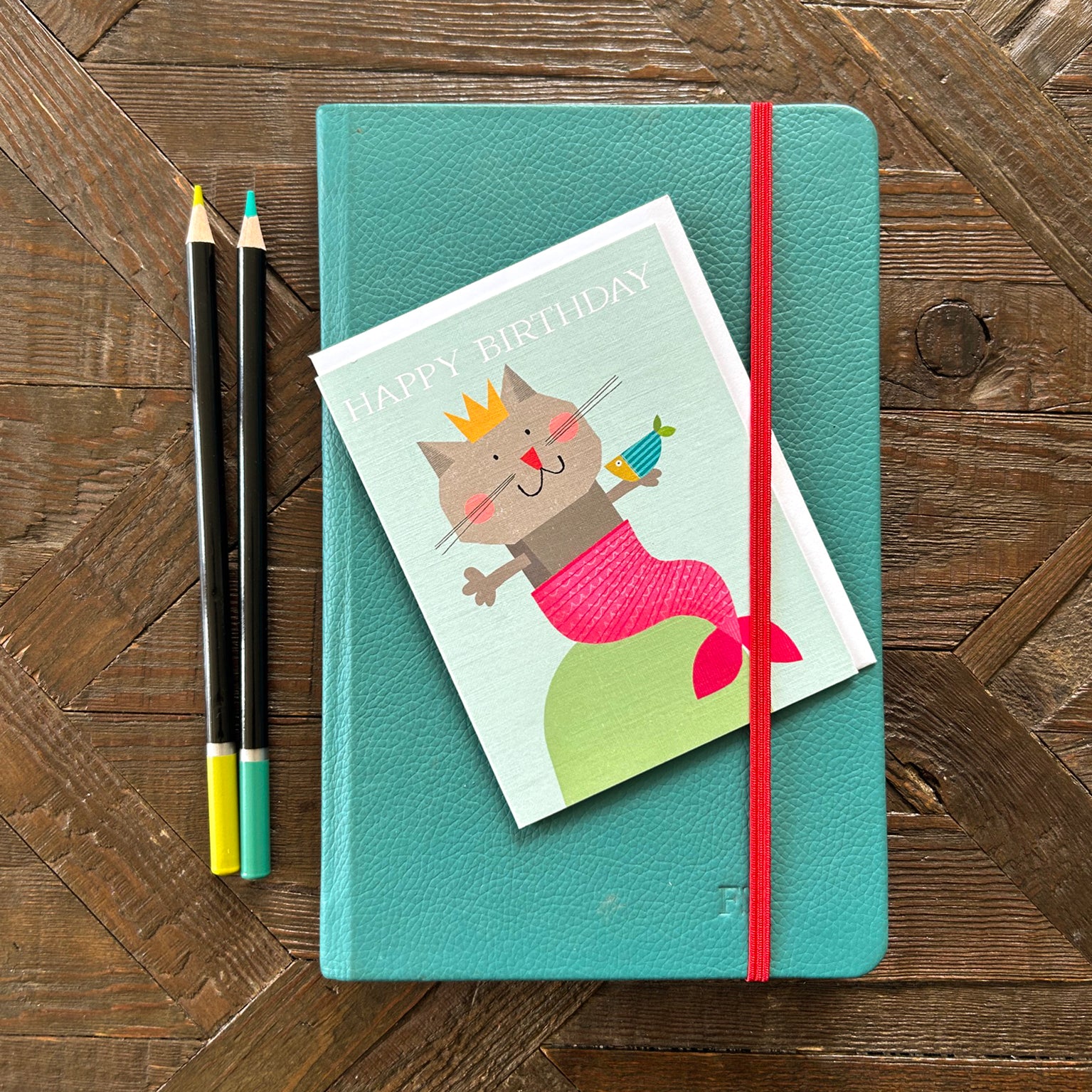 AL23 mini mermaid birthday card