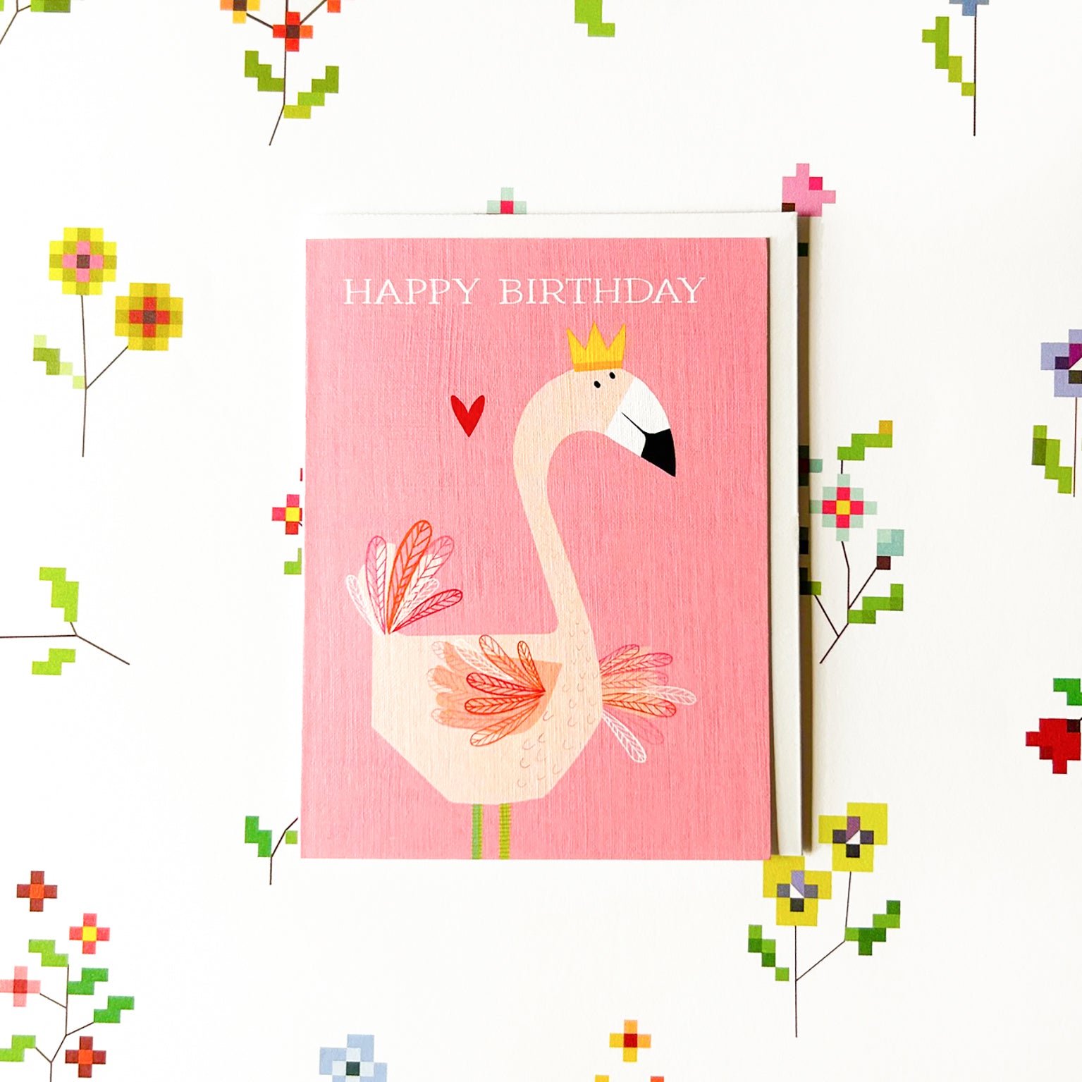 AL36 mini flamingo birthday card