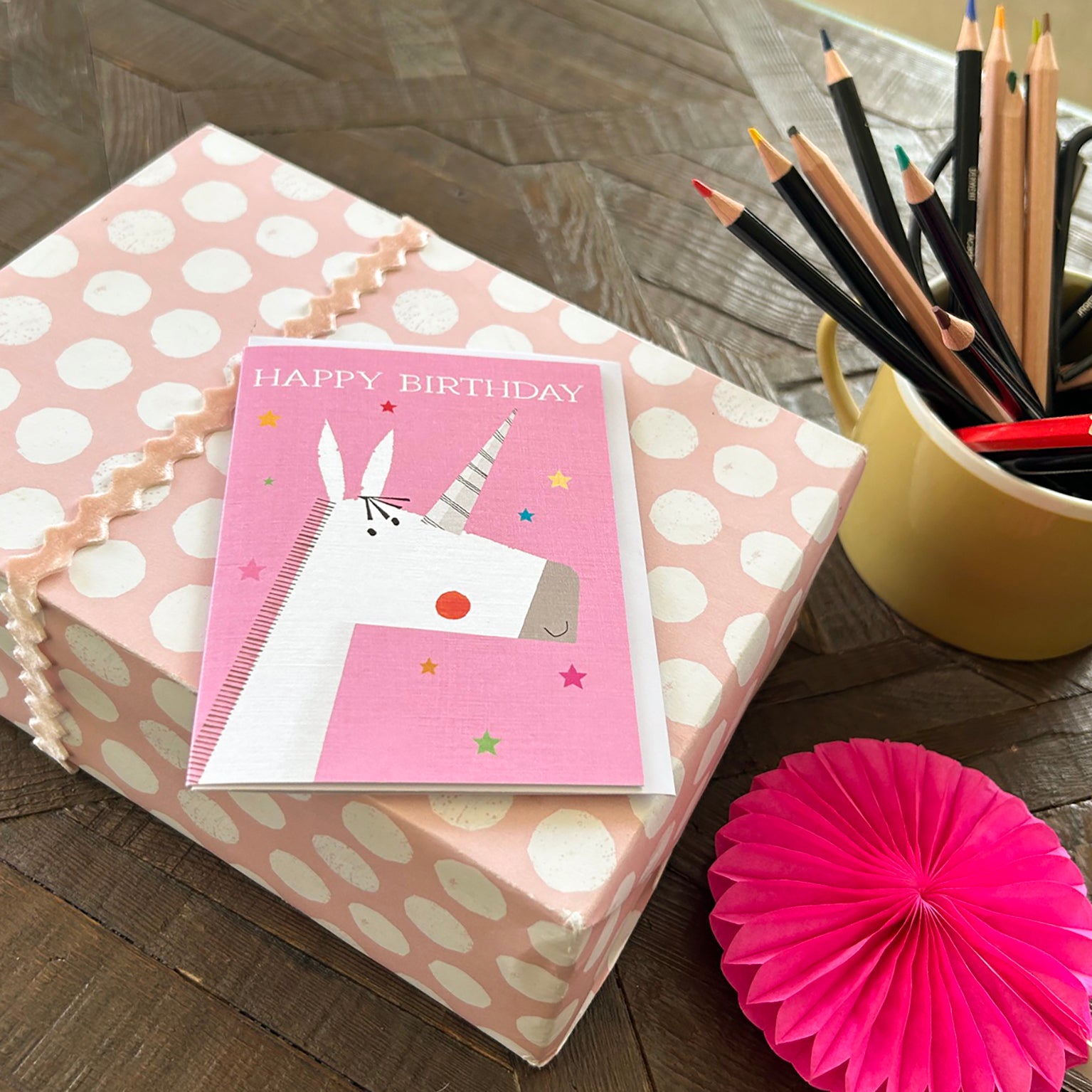AL37 mini unicorn birthday card