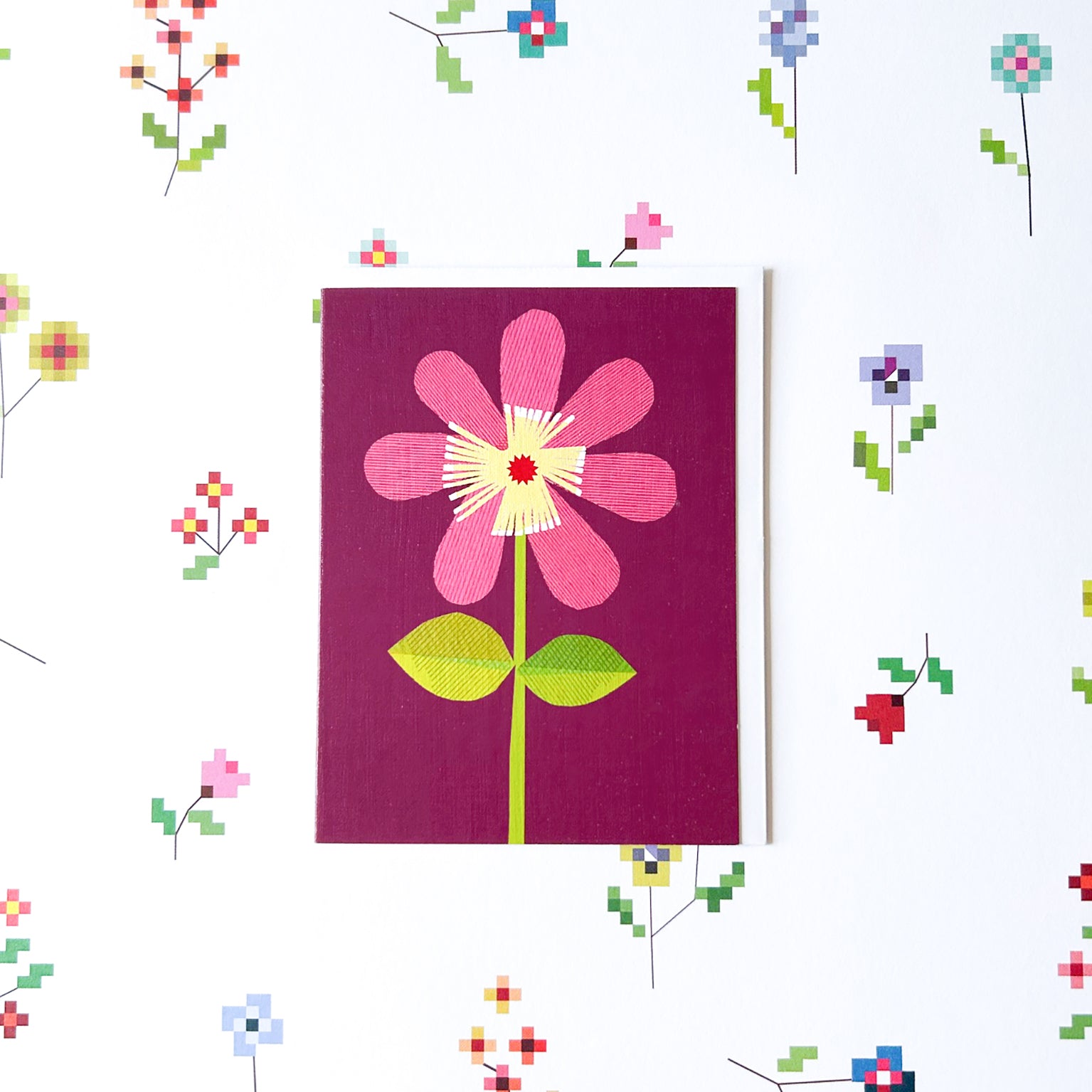 AL39 mini flower greetings card