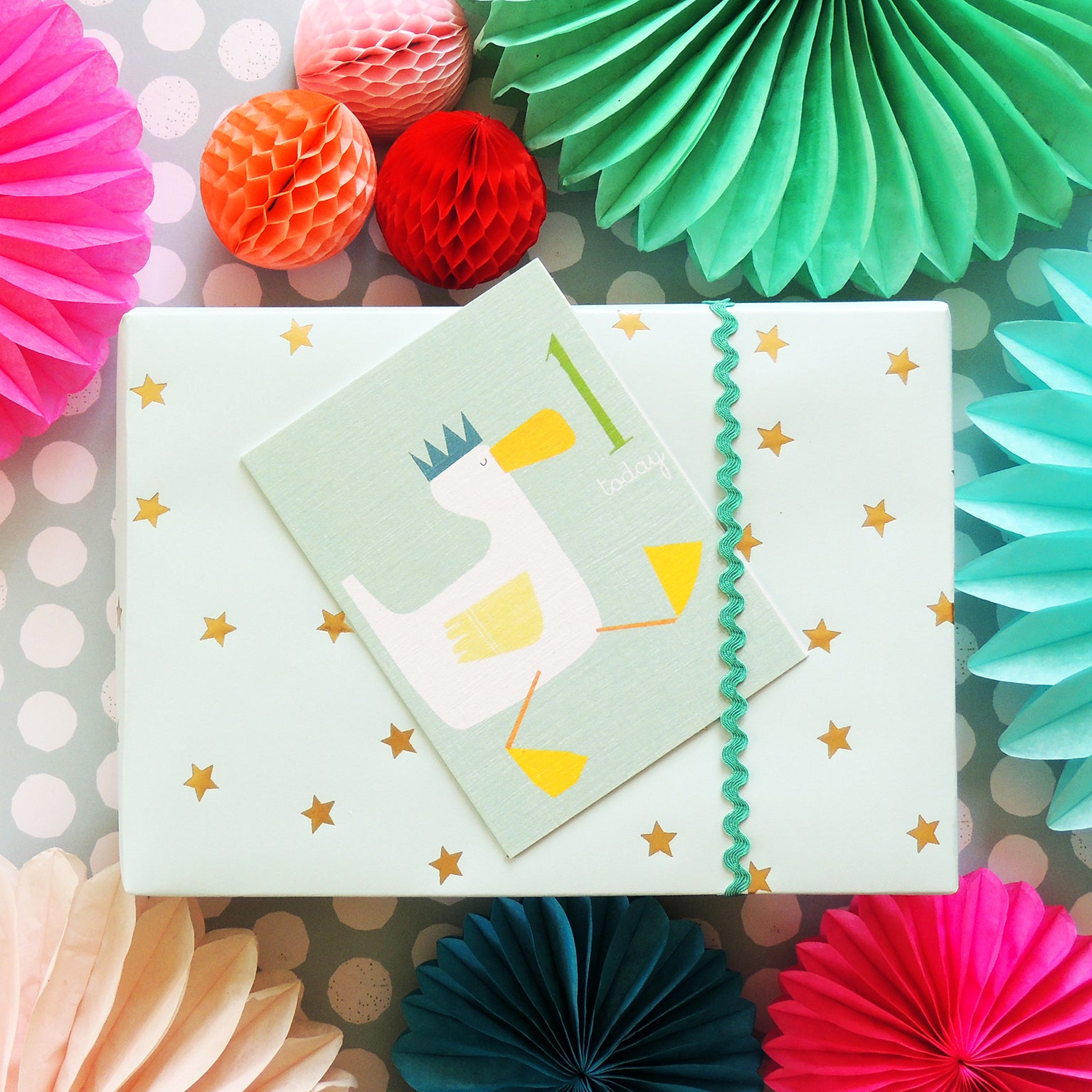 AW01 mini duckling 1st birthday card