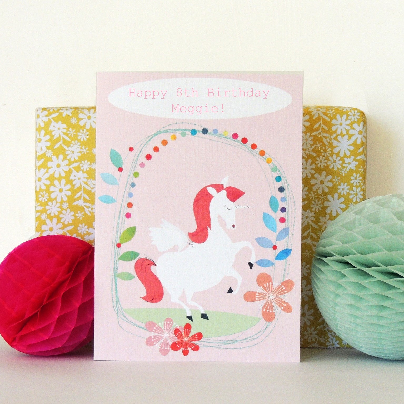 BB21 personalised unicorn greetings card