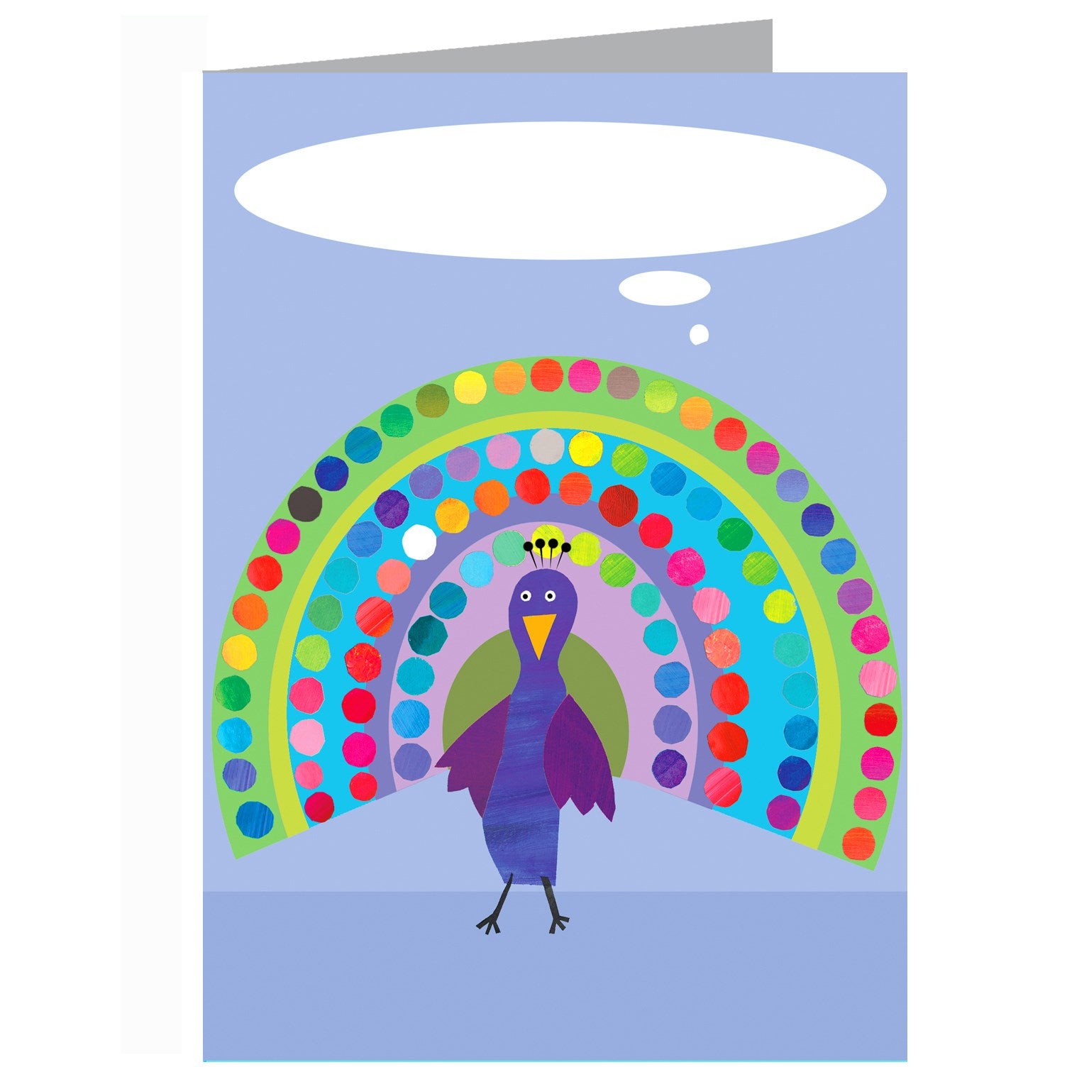 BB32 personalised peacock greetings card