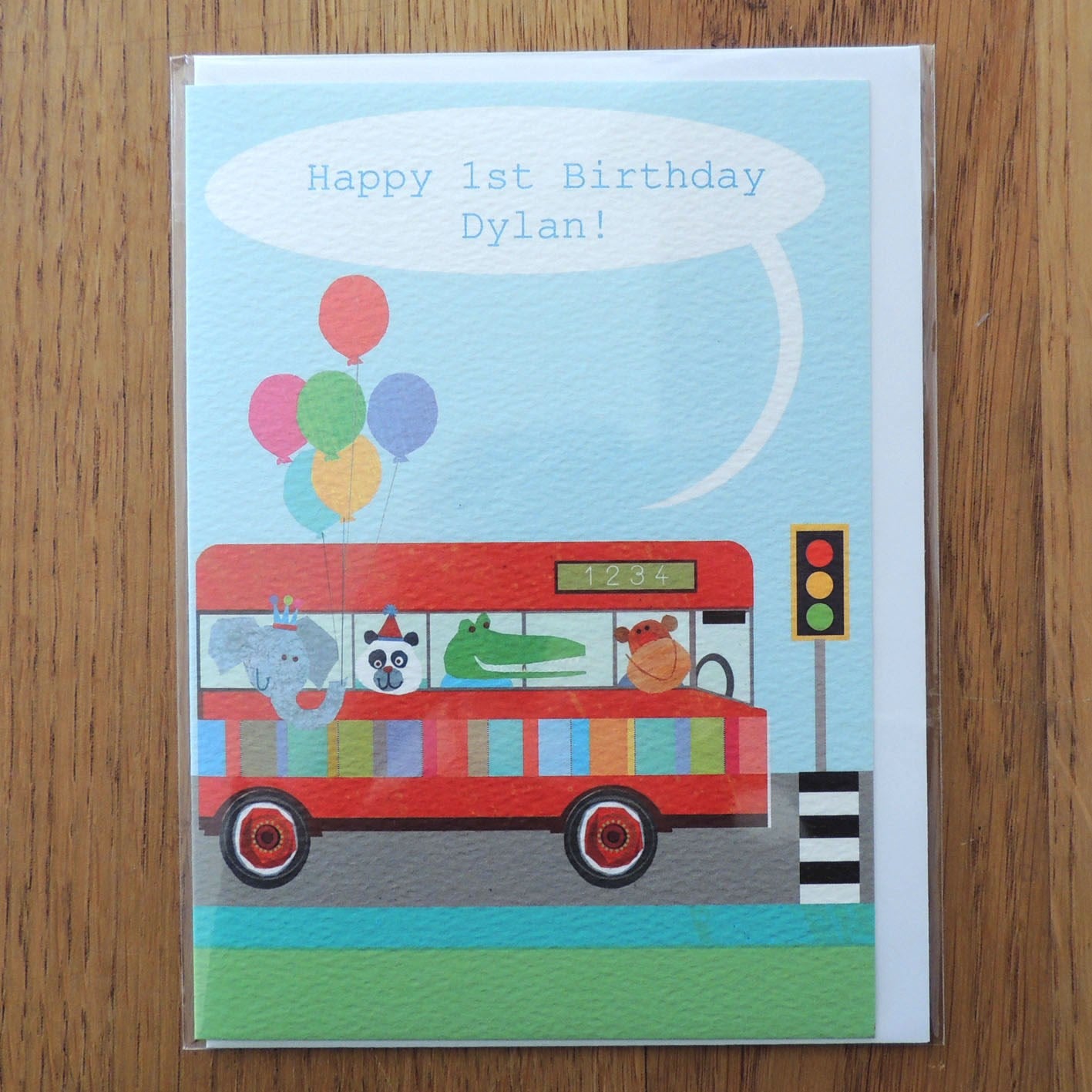 BB41 personalised animal bus card