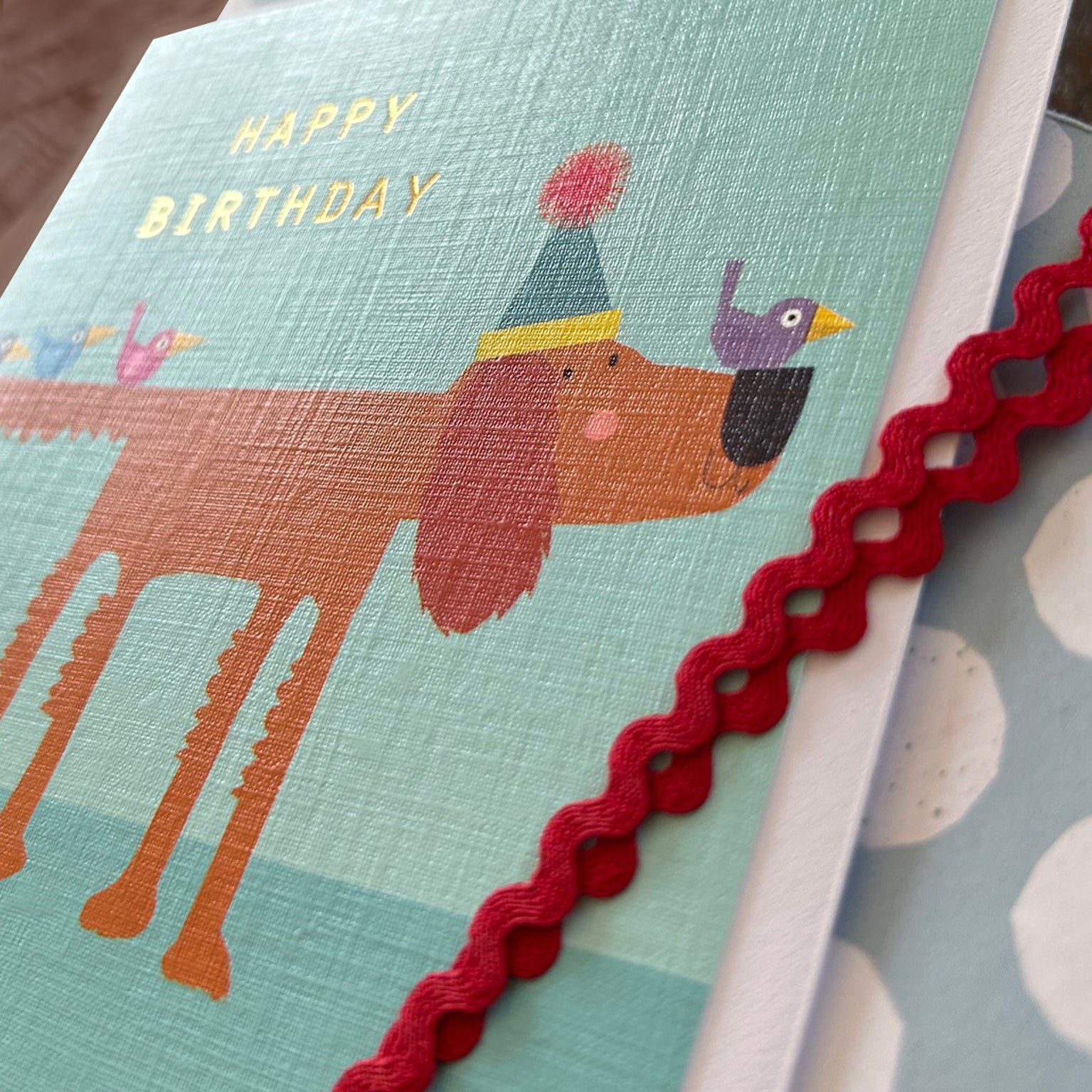 BDG05 gold foiled setter birthday card