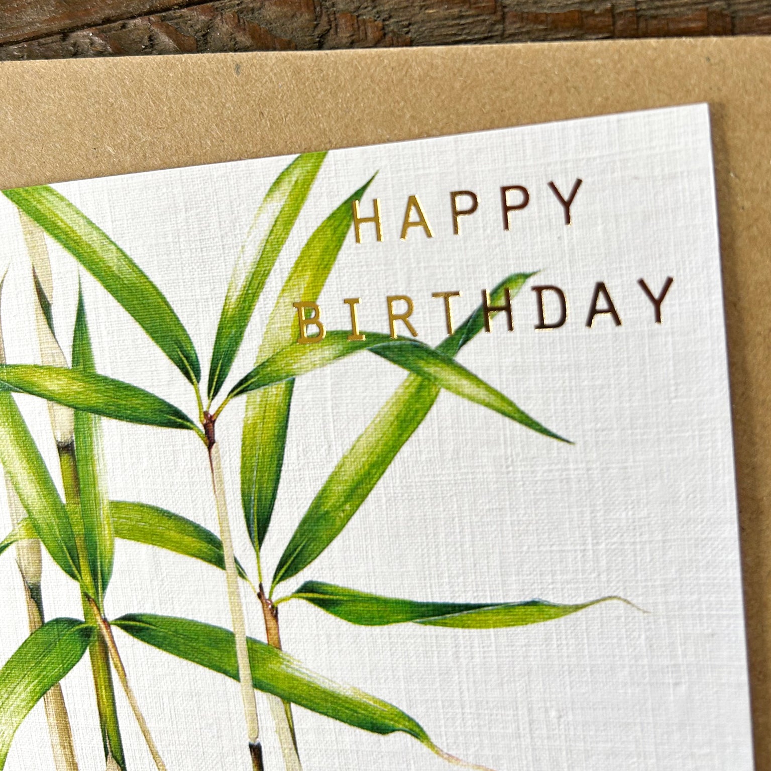 GBT02 gold foiled bamboo birthday card