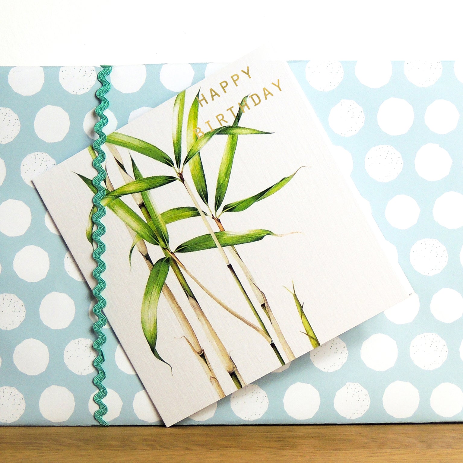 GBT02 gold foiled bamboo birthday card