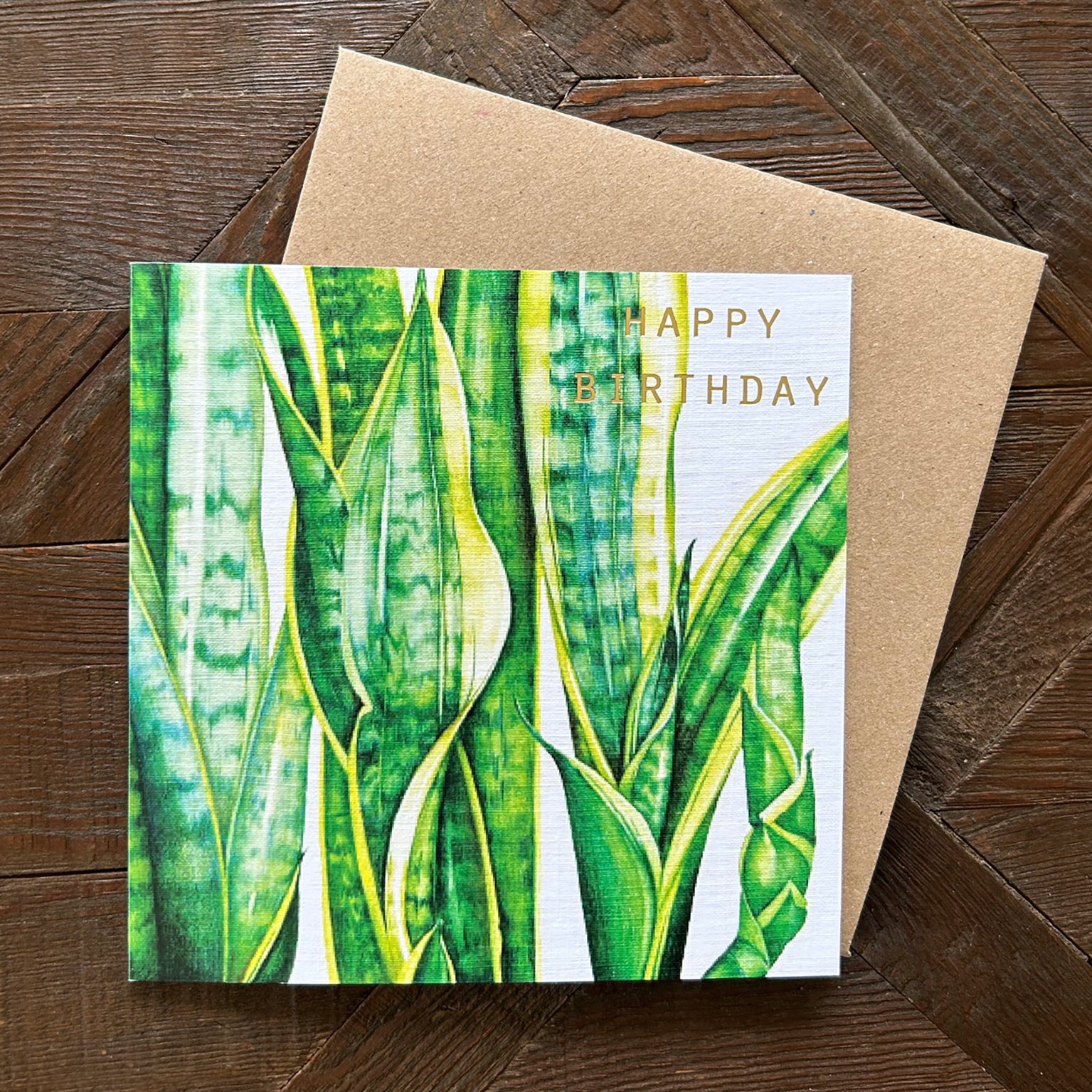 GBT06 gold foiled mother-in-laws tongue birthday card