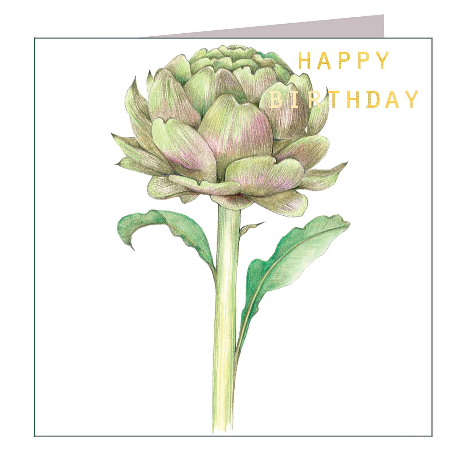 GBT12 gold foiled artichoke birthday card