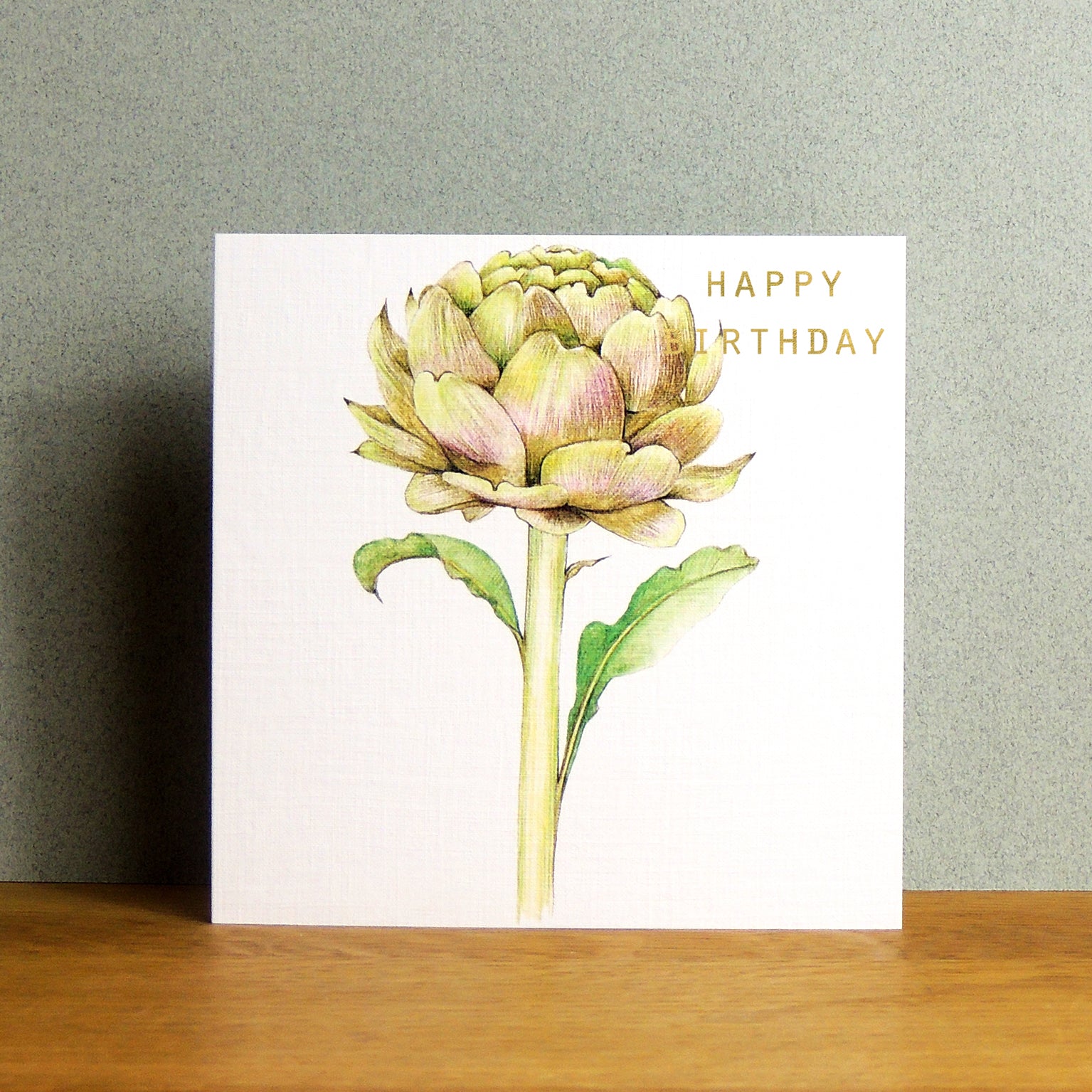 GBT12 gold foiled artichoke birthday card