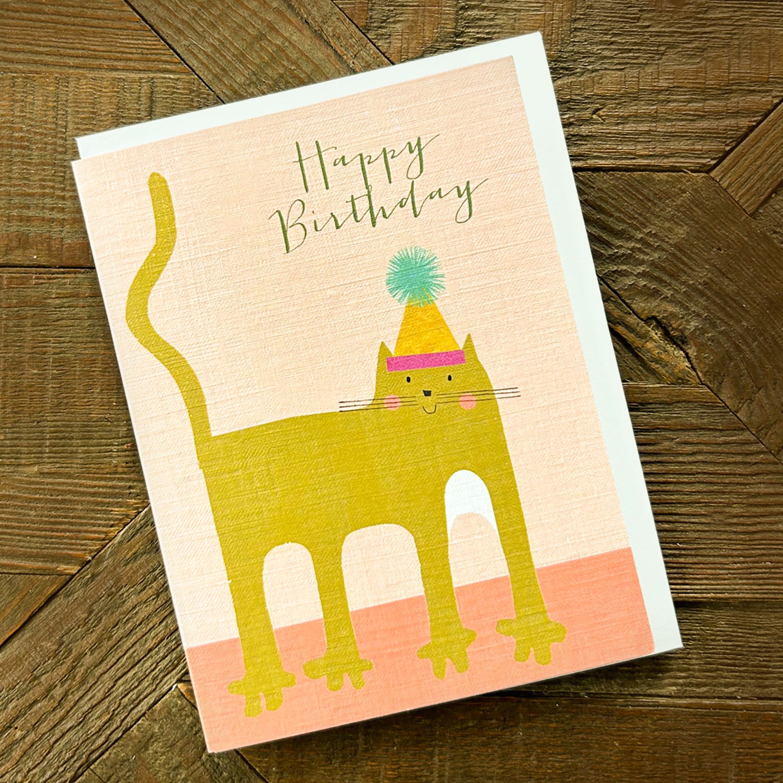 CA01 mini pink cat birthday card