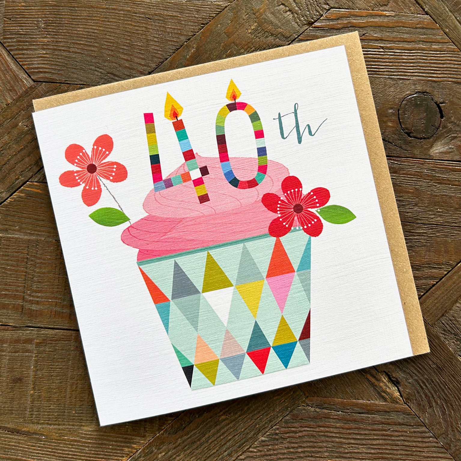 CC40 cupcake 40th birthday card