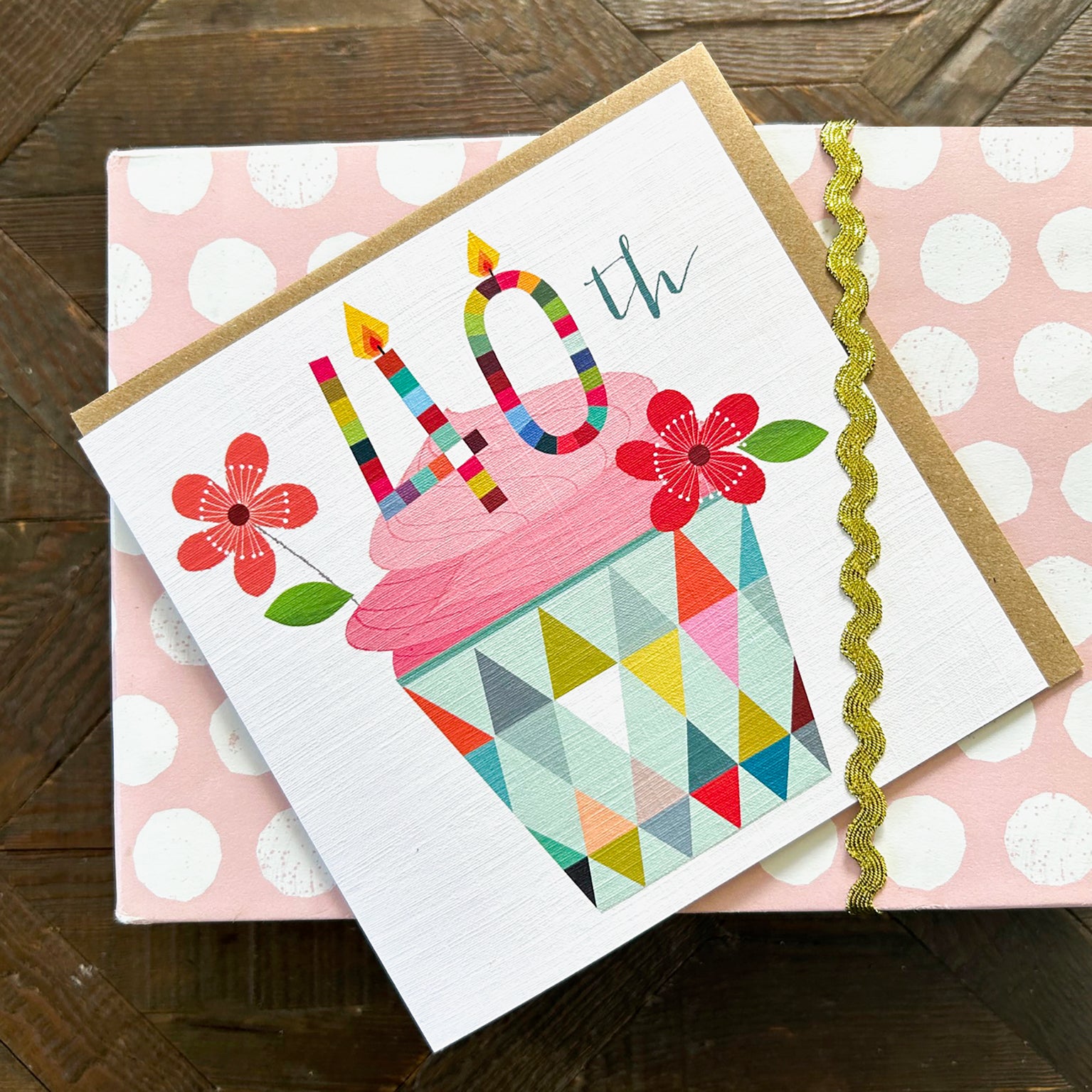 CC40 cupcake 40th birthday card