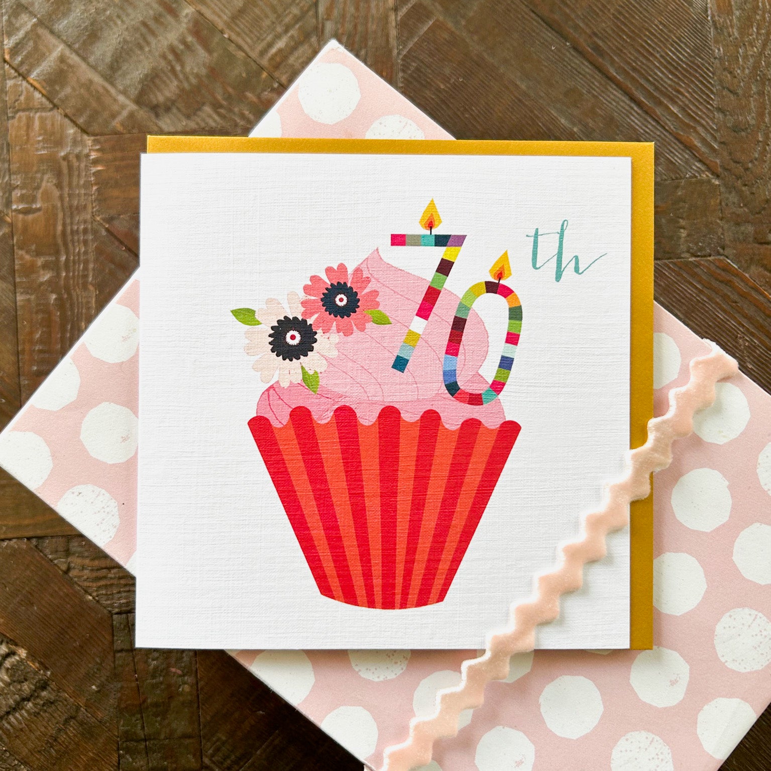 CC70 cupcake 70th birthday card