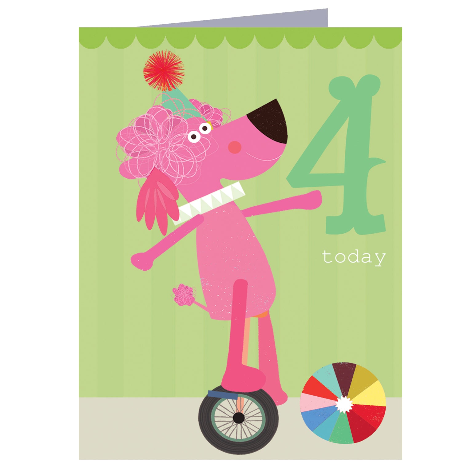 CTW10 mini poodle 4th birthday card